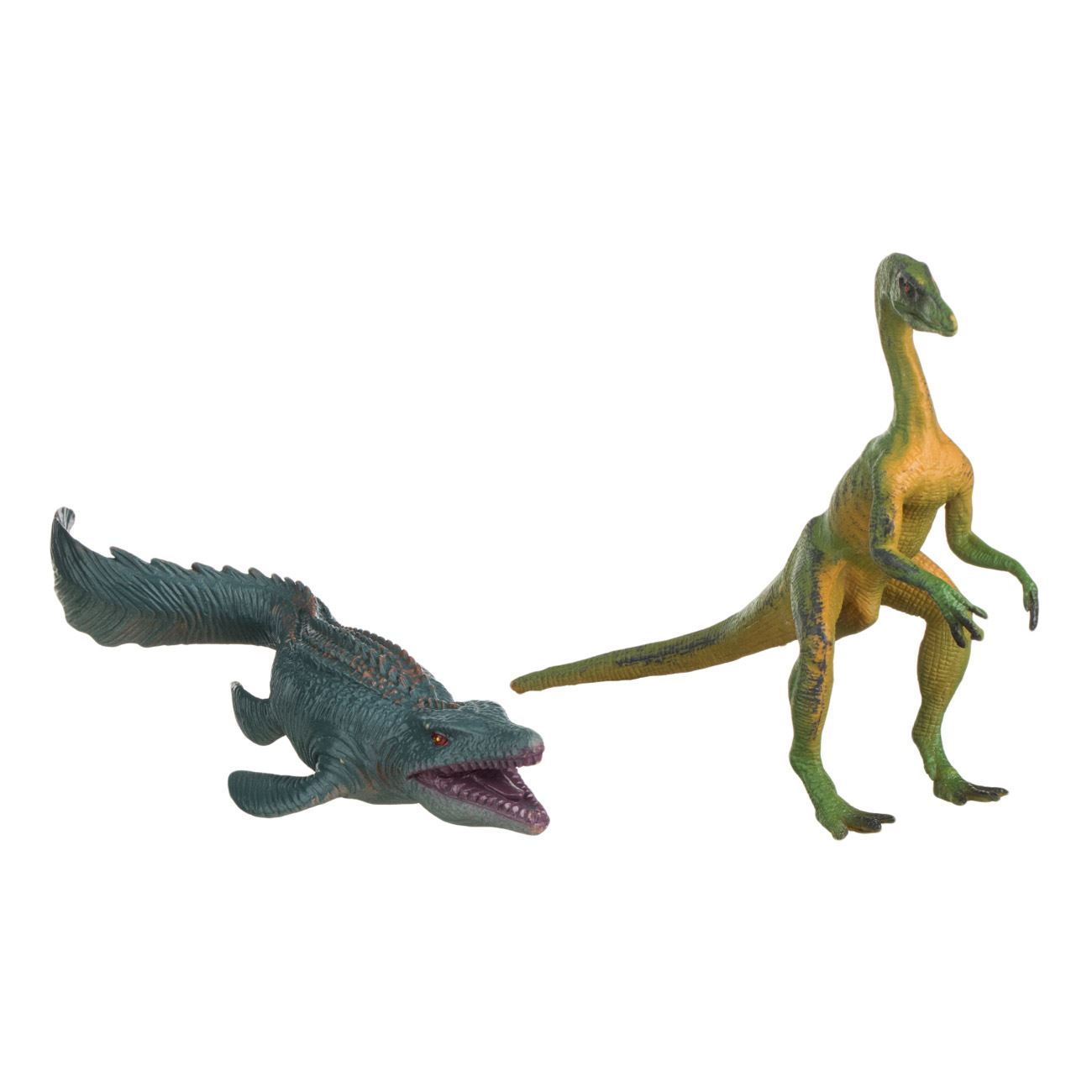 Figurine de Dinozauri Compsognathus & Dinozaur de Apa 14cm - 2buc - poza 2