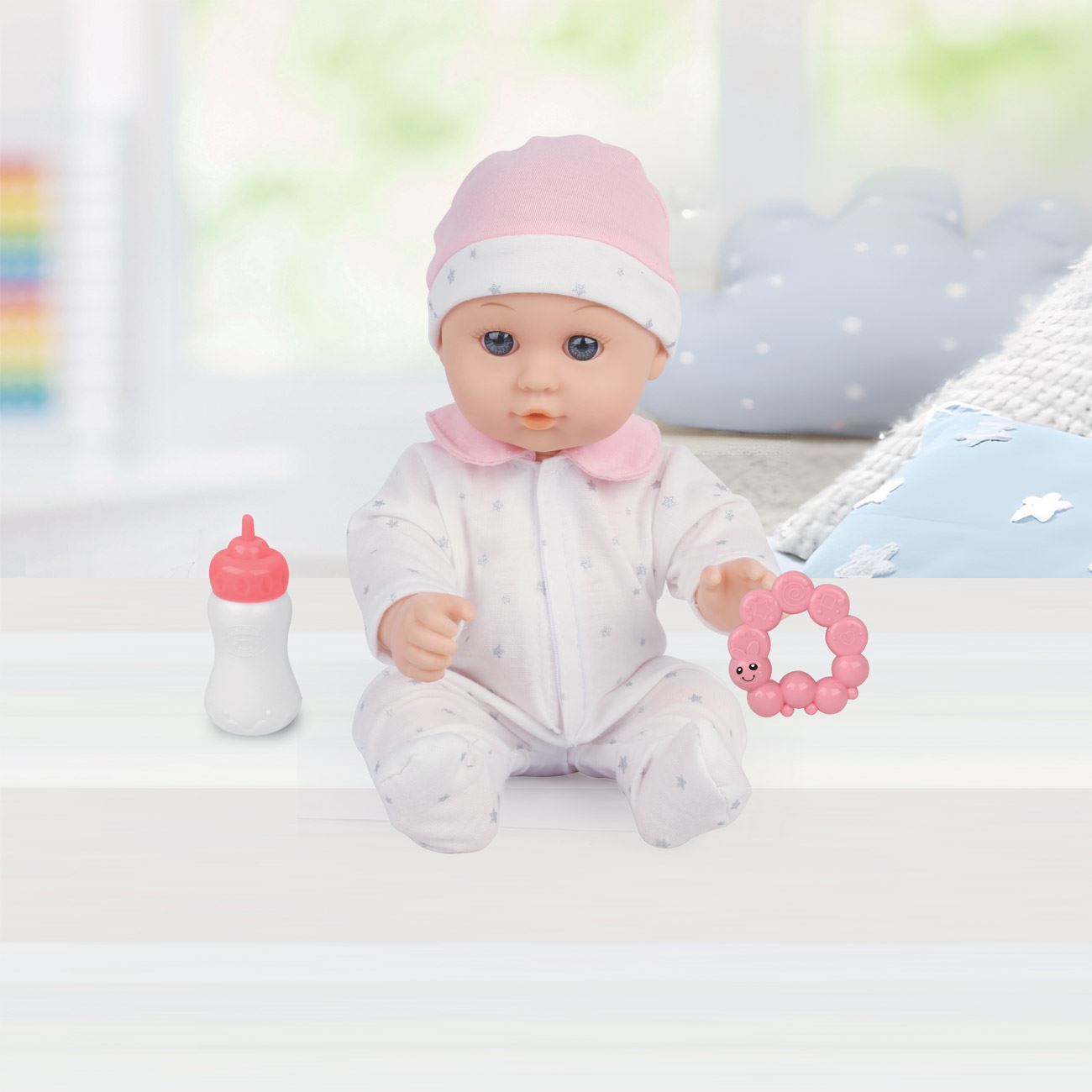 Papusa Bebelus cu Accesorii & Marsupiu pentru Plimbare 30cm - poza 4