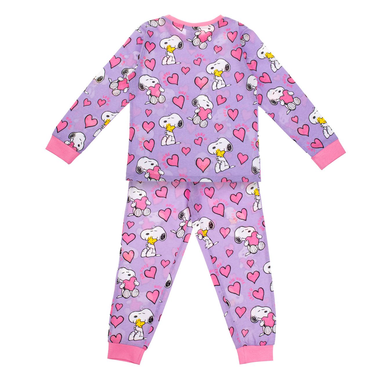 Set Pijama de Iarna din Bumbac Lila Snoopy pentru Fiica - poza 3