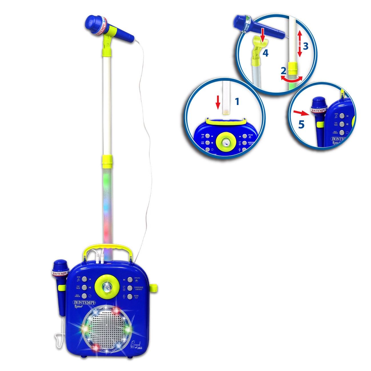 Microfon Karaoke cu Stand Sunet & Lumini - poza 2