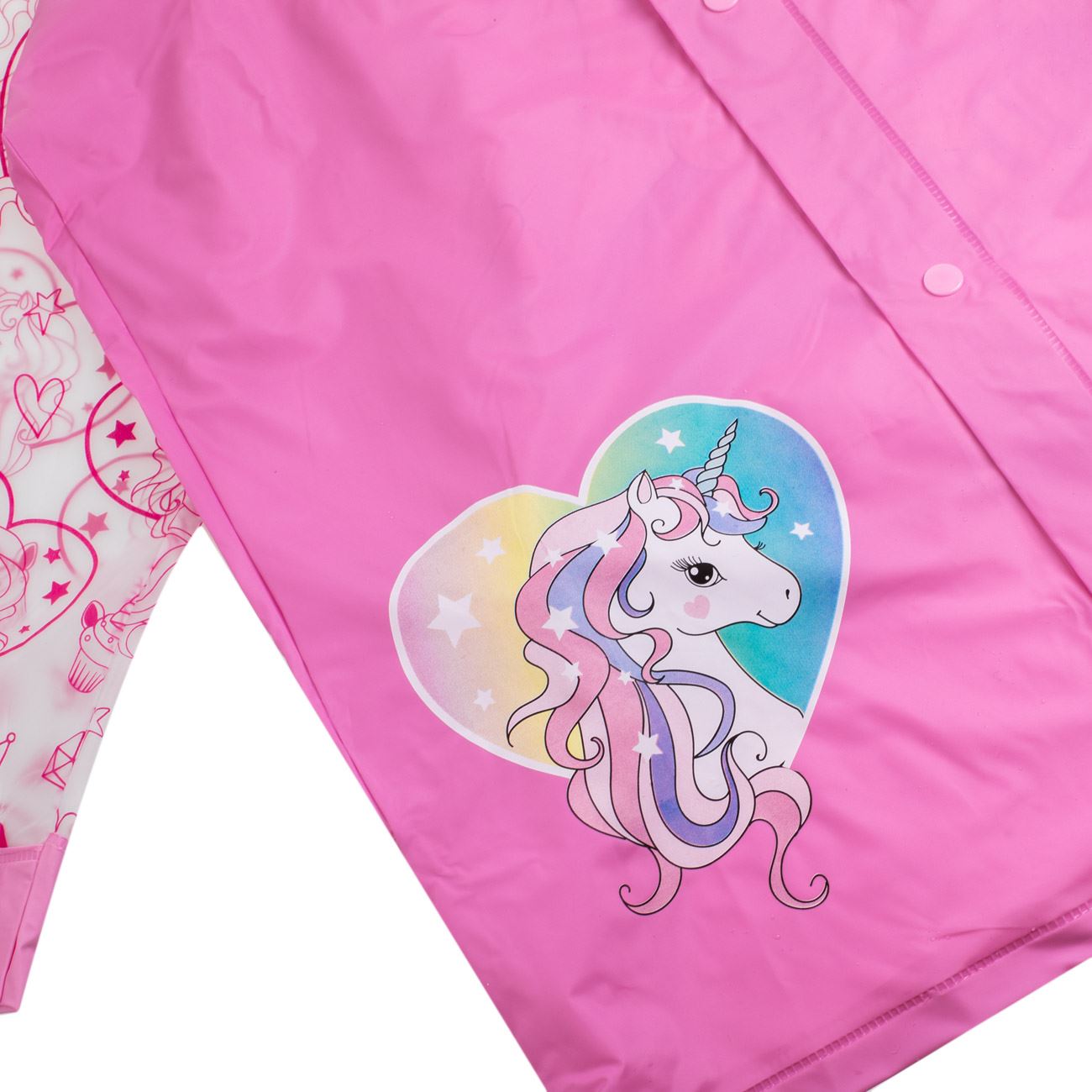 Pelerina de Ploaie Roz cu Maneci Transparente Unicorn pentru Copii - One Size - poza 2