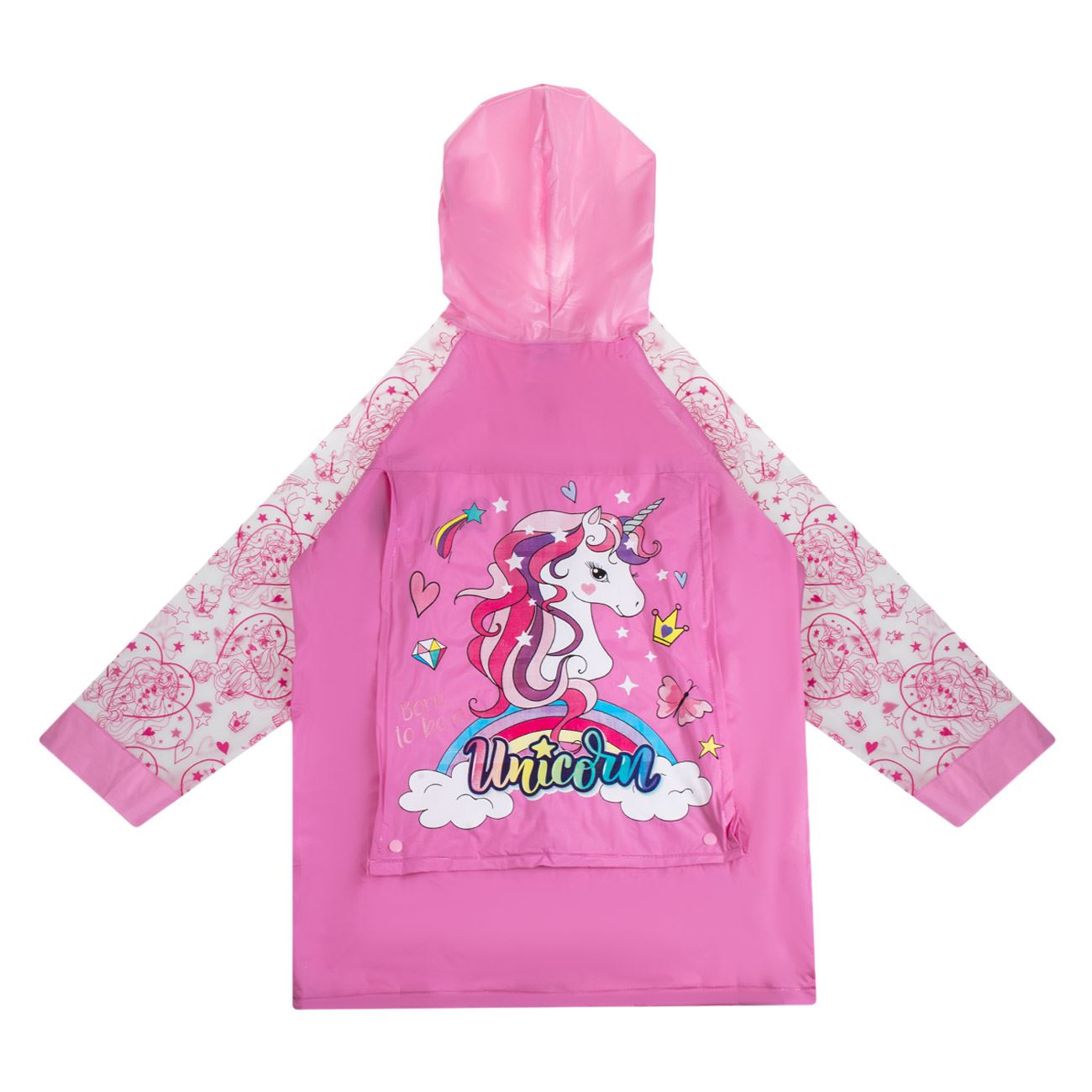 Pelerina de Ploaie Roz cu Maneci Transparente Unicorn pentru Copii - One Size - poza 3