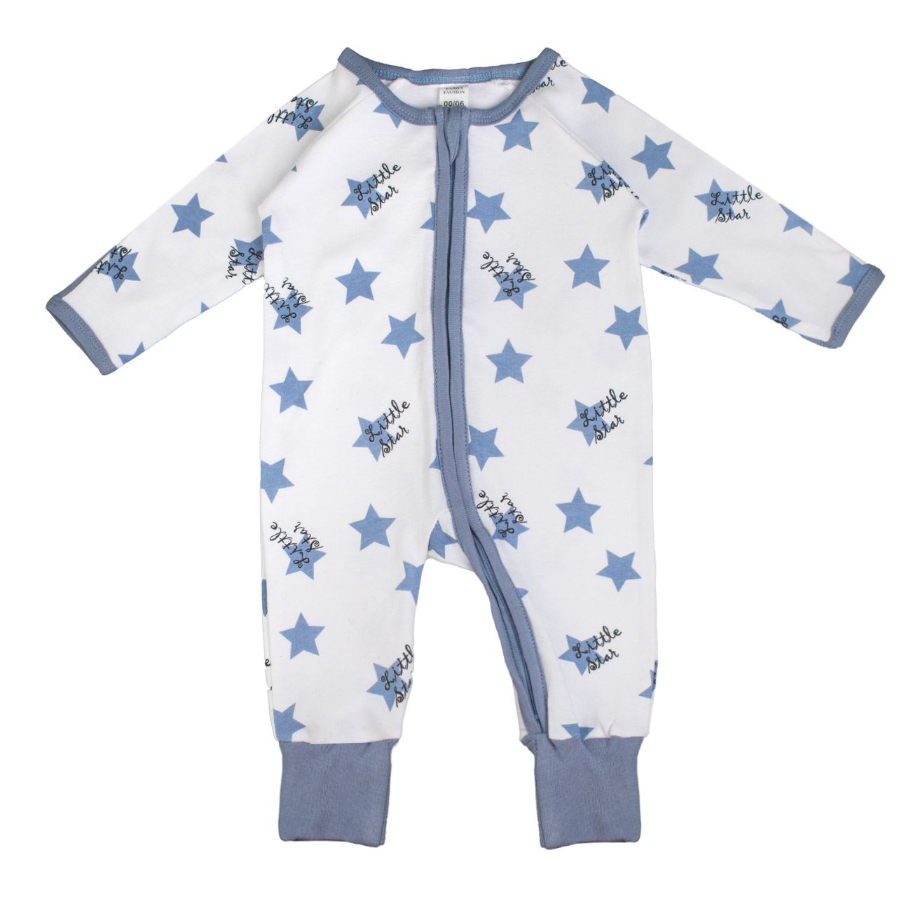 Salopeta din Bumbac Alba cu Stele Bleu ”Little Star” pentru Bebelusi