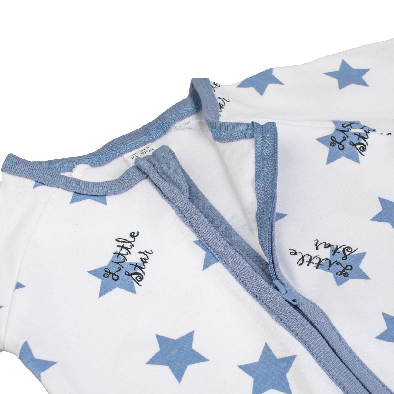 Salopeta din Bumbac Alba cu Stele Bleu ”Little Star” pentru Bebelusi - poza 2
