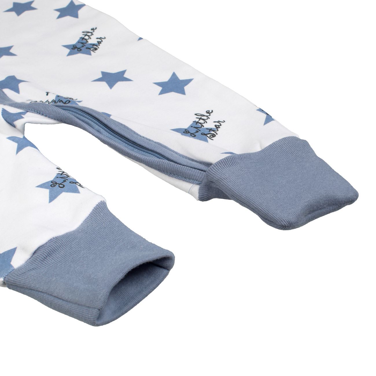 Salopeta din Bumbac Alba cu Stele Bleu ”Little Star” pentru Bebelusi - poza 3