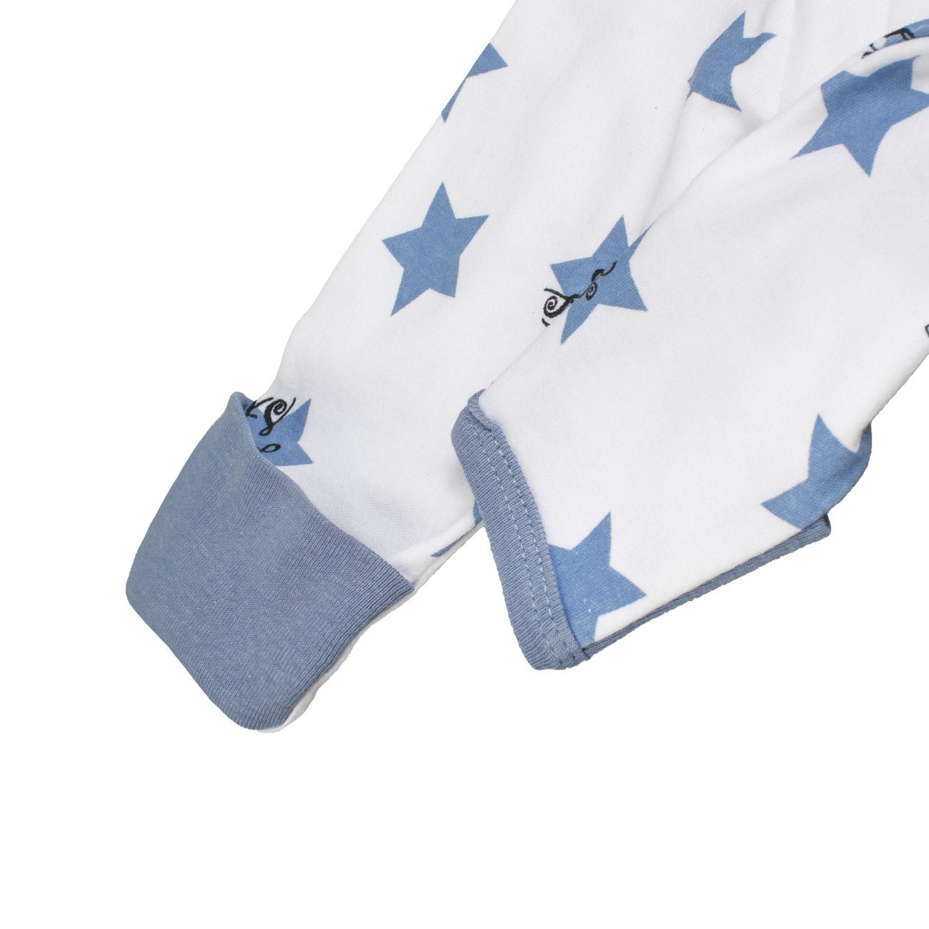 Salopeta din Bumbac Alba cu Stele Bleu ”Little Star” pentru Bebelusi - poza 4