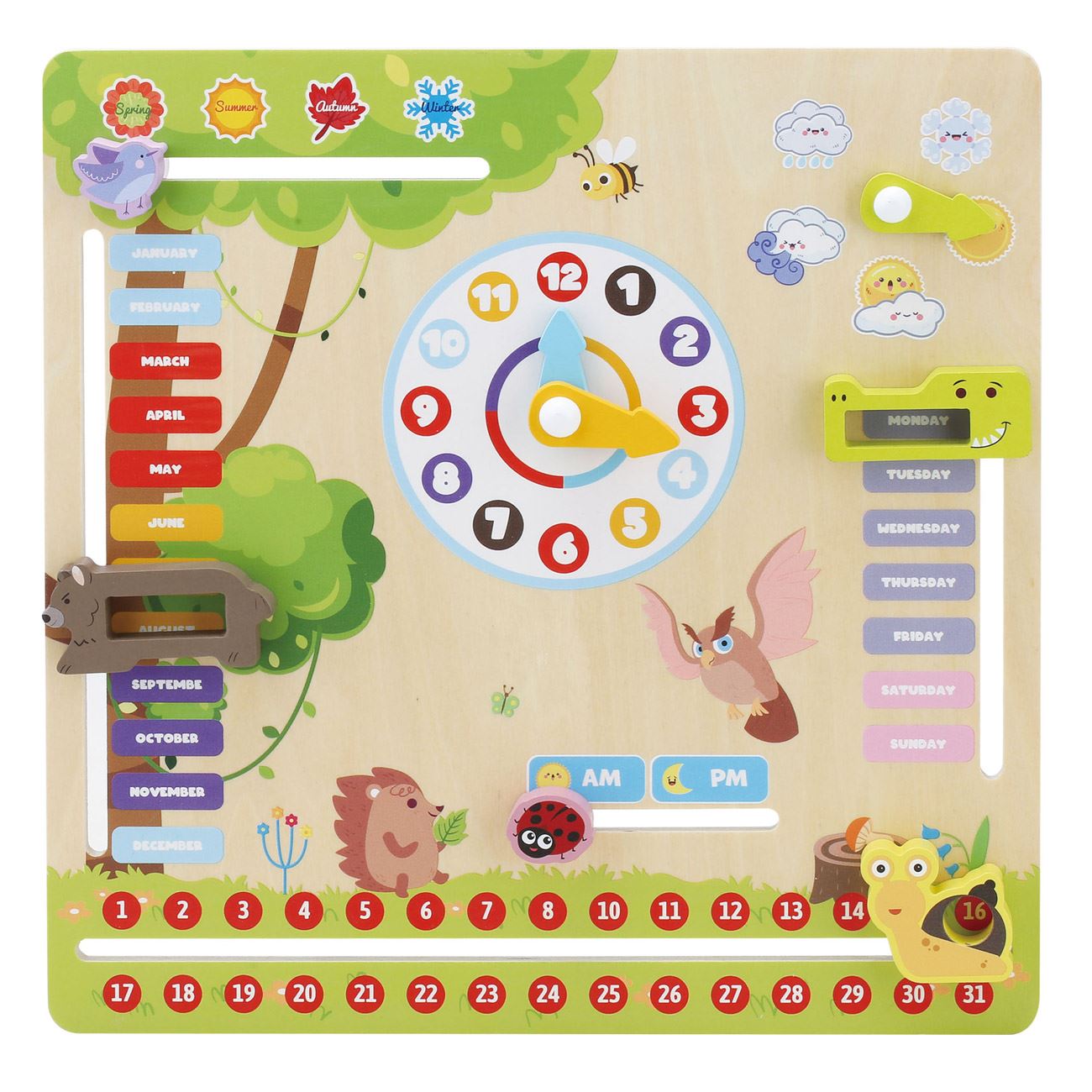 Calendar Educativ din Lemn Montessori - poza 2