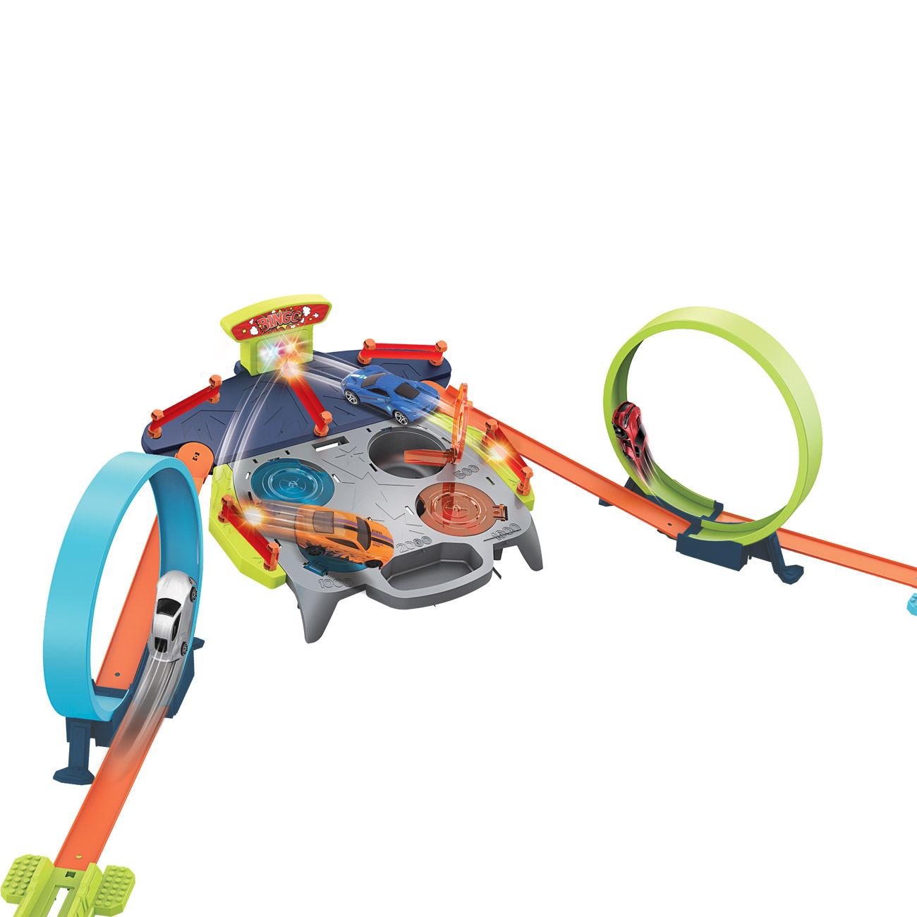 Set Piste de Curse Lansator cu 2 Masini Sunet & Lumina - poza 2