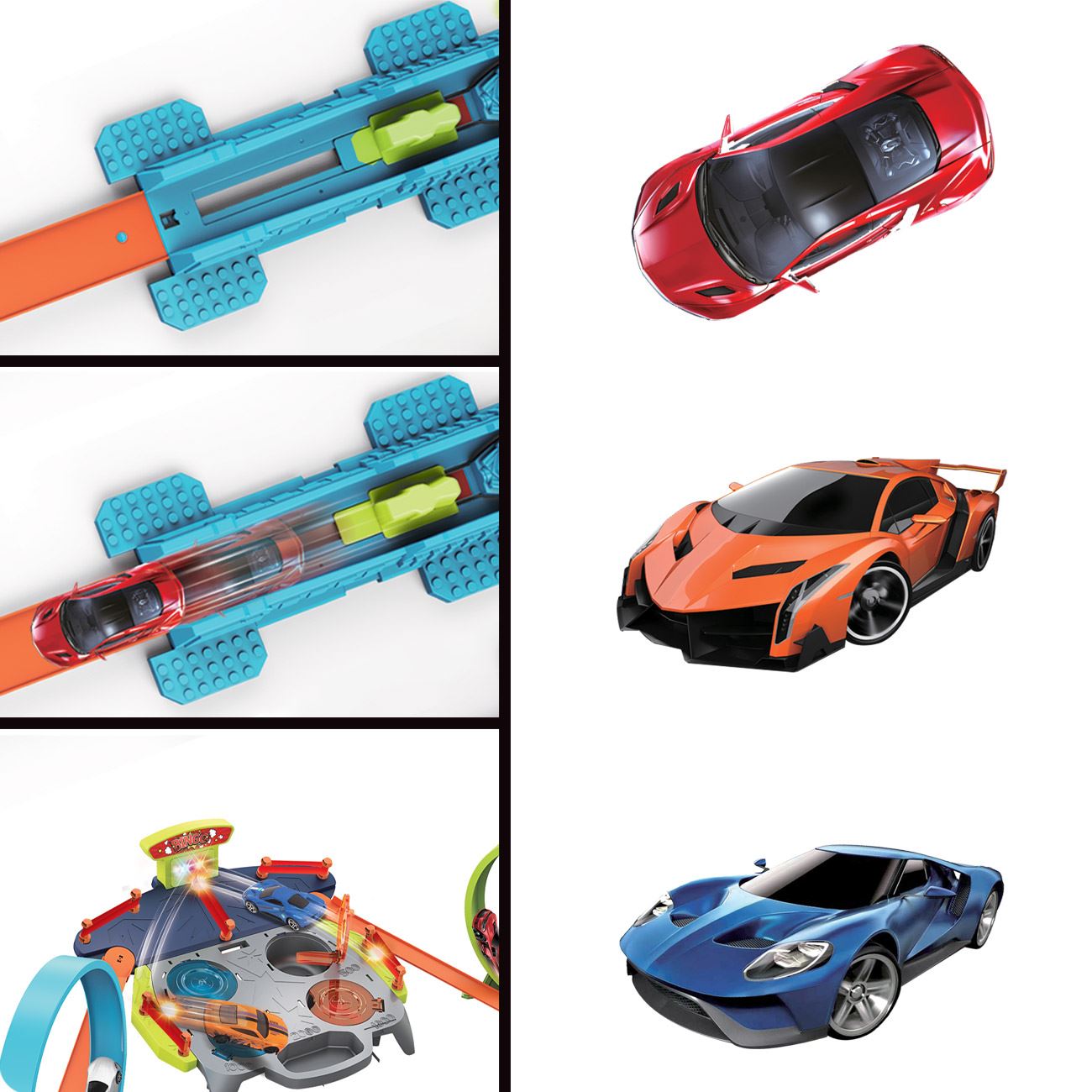 Set Piste de Curse Lansator cu 2 Masini Sunet & Lumina - poza 3