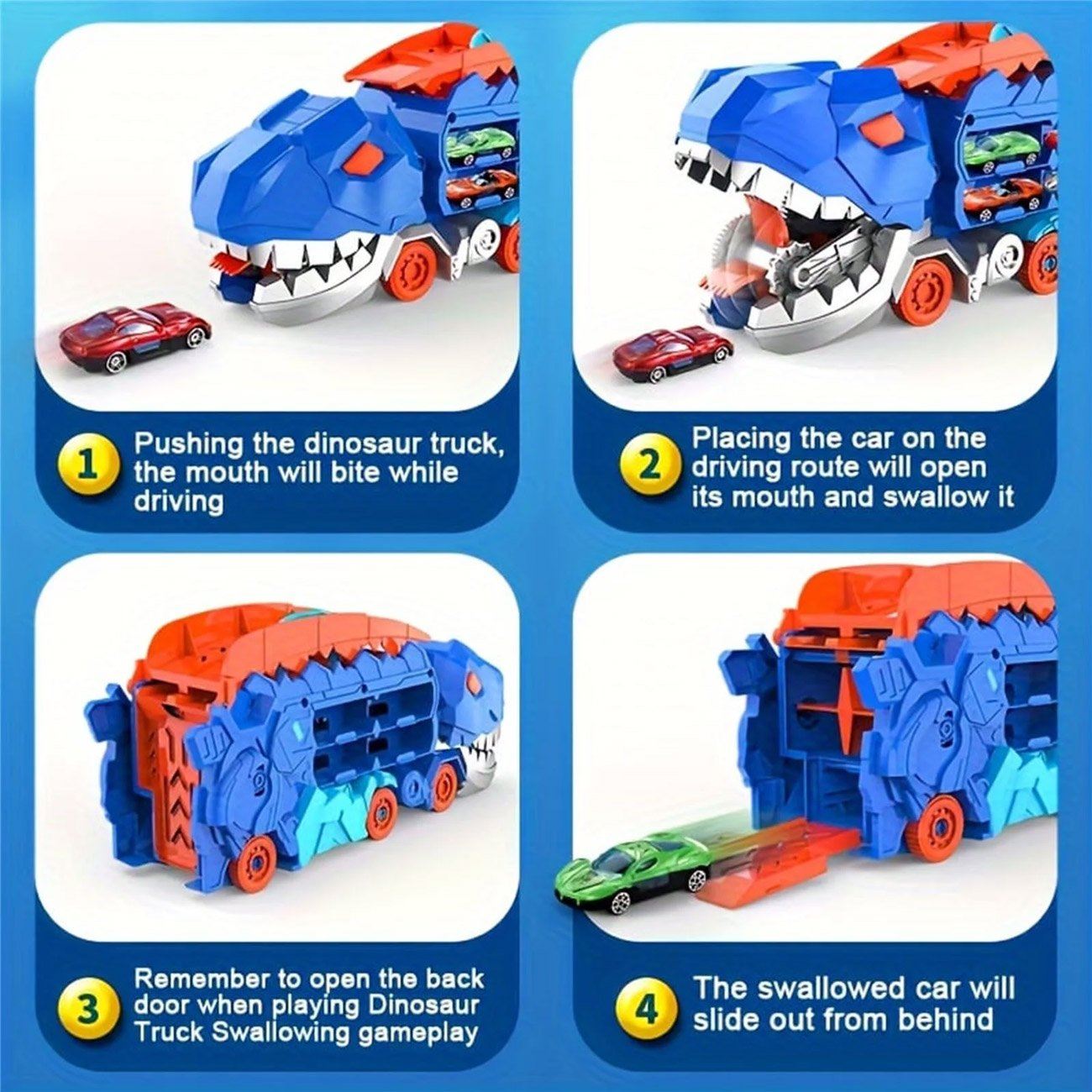 Pista Camion Dinozaur cu 2 Vehicule - poza 4