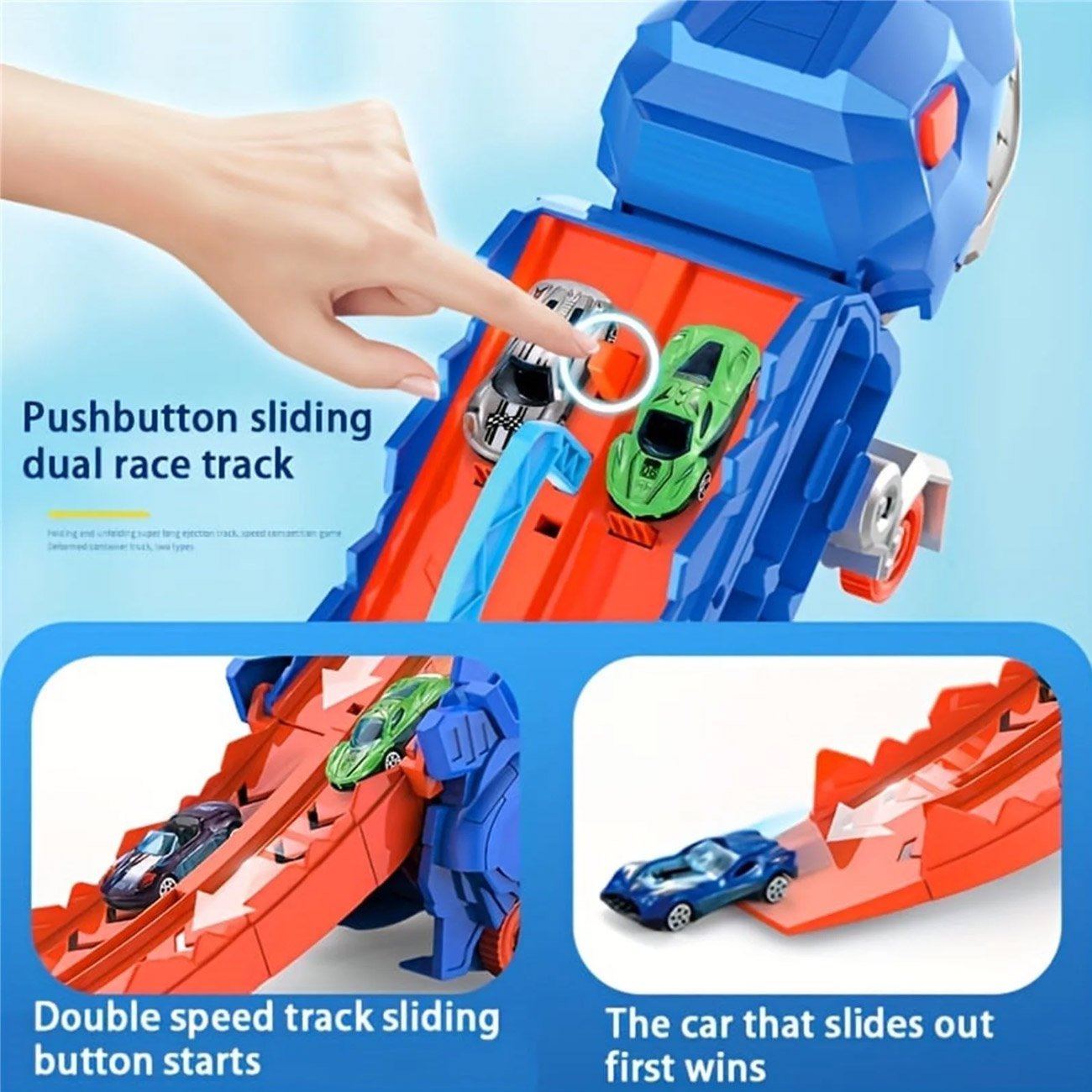 Pista Camion Dinozaur cu 2 Vehicule - poza 5