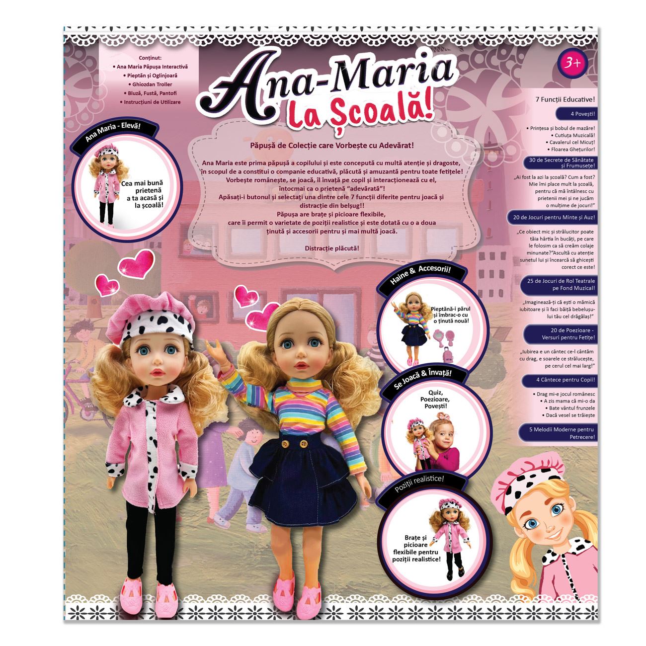 Papusa Ana Maria cu 2 Rochii la Scoala - Idea - poza 2