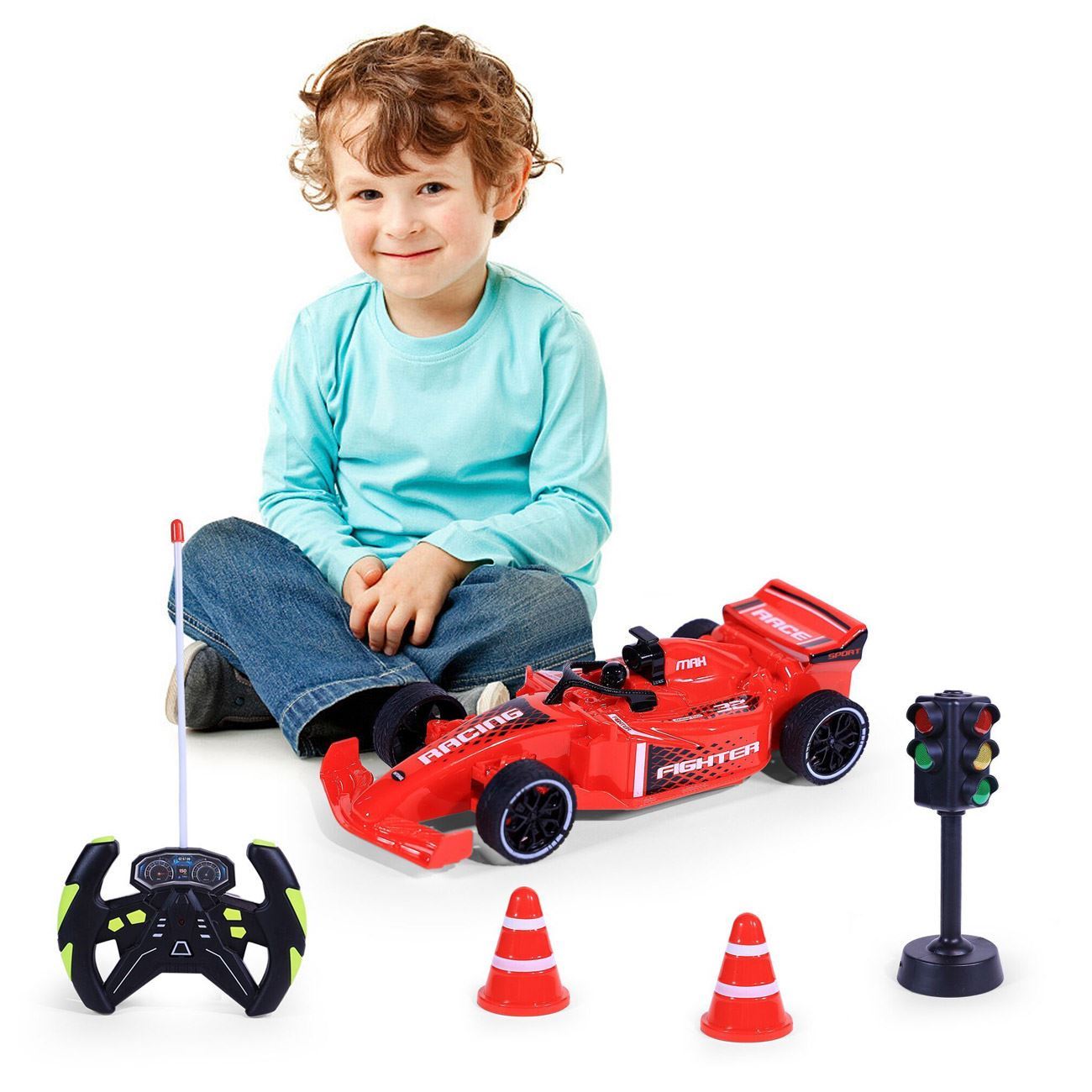 Masina Formula F1 cu Semafor Lumina & Sunet 1:20 - poza 3