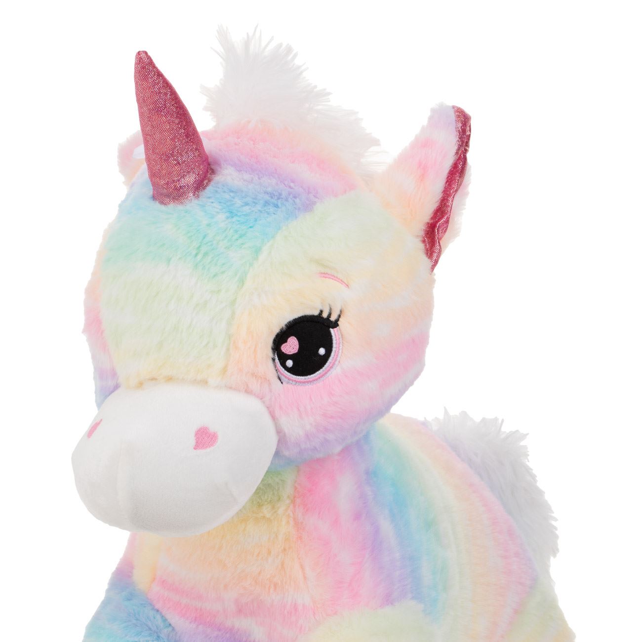 Unicorn de Plus Rainbow Roz cu Glitter 65cm - poza 2