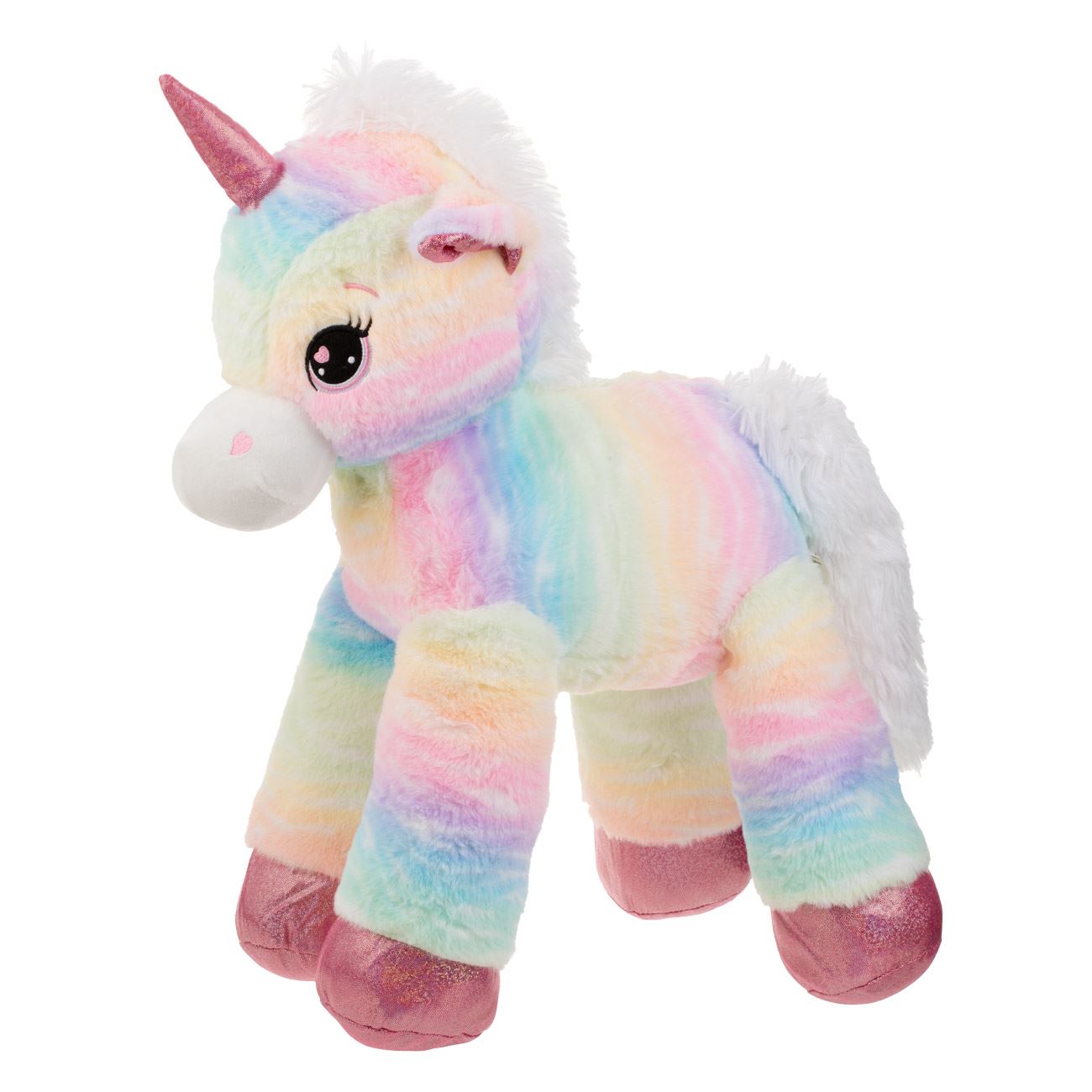 Unicorn de Plus Rainbow Roz cu Glitter 65cm - poza 3