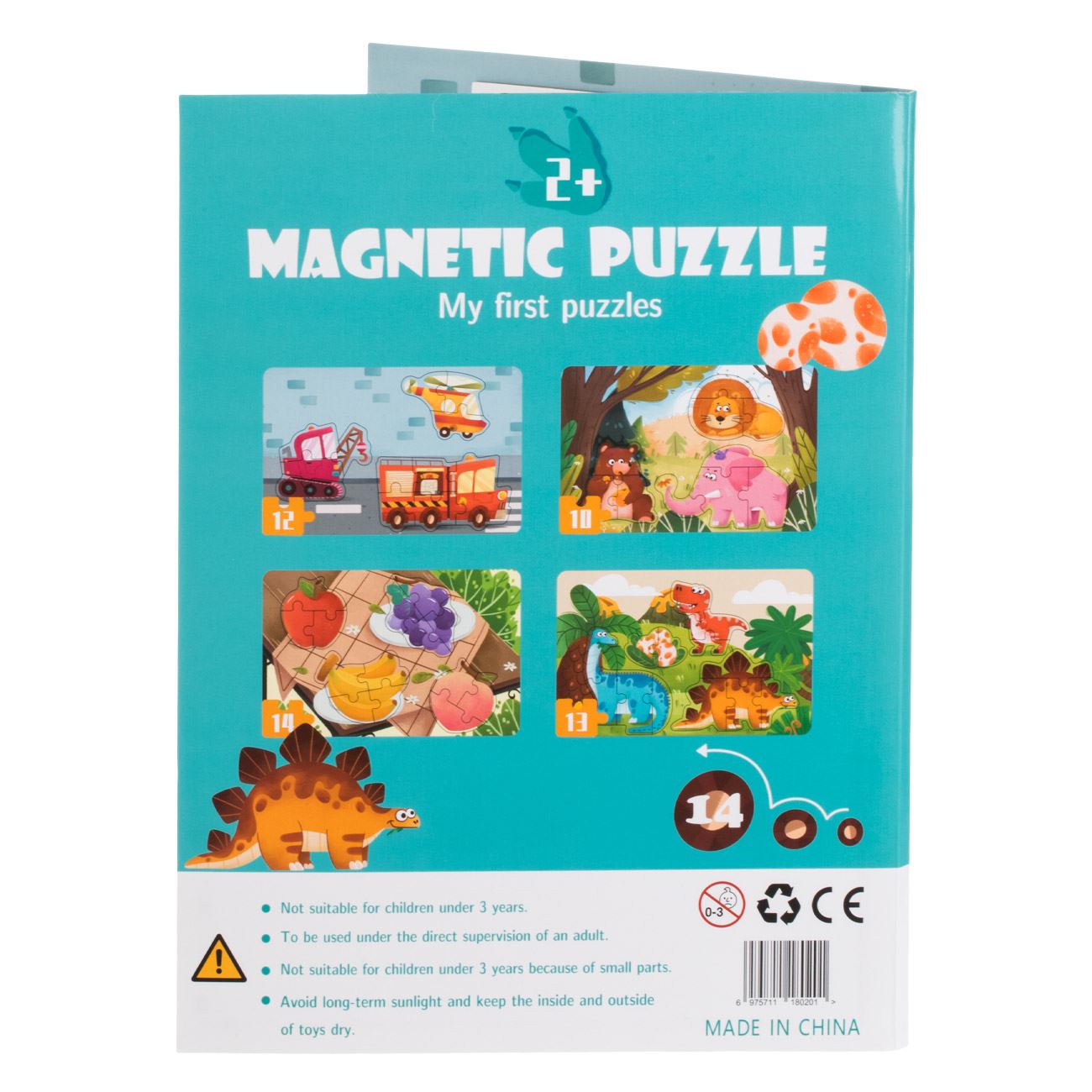 Puzzle Magnetic cu 4 Imagini cu Fructe Masini Animale - poza 3