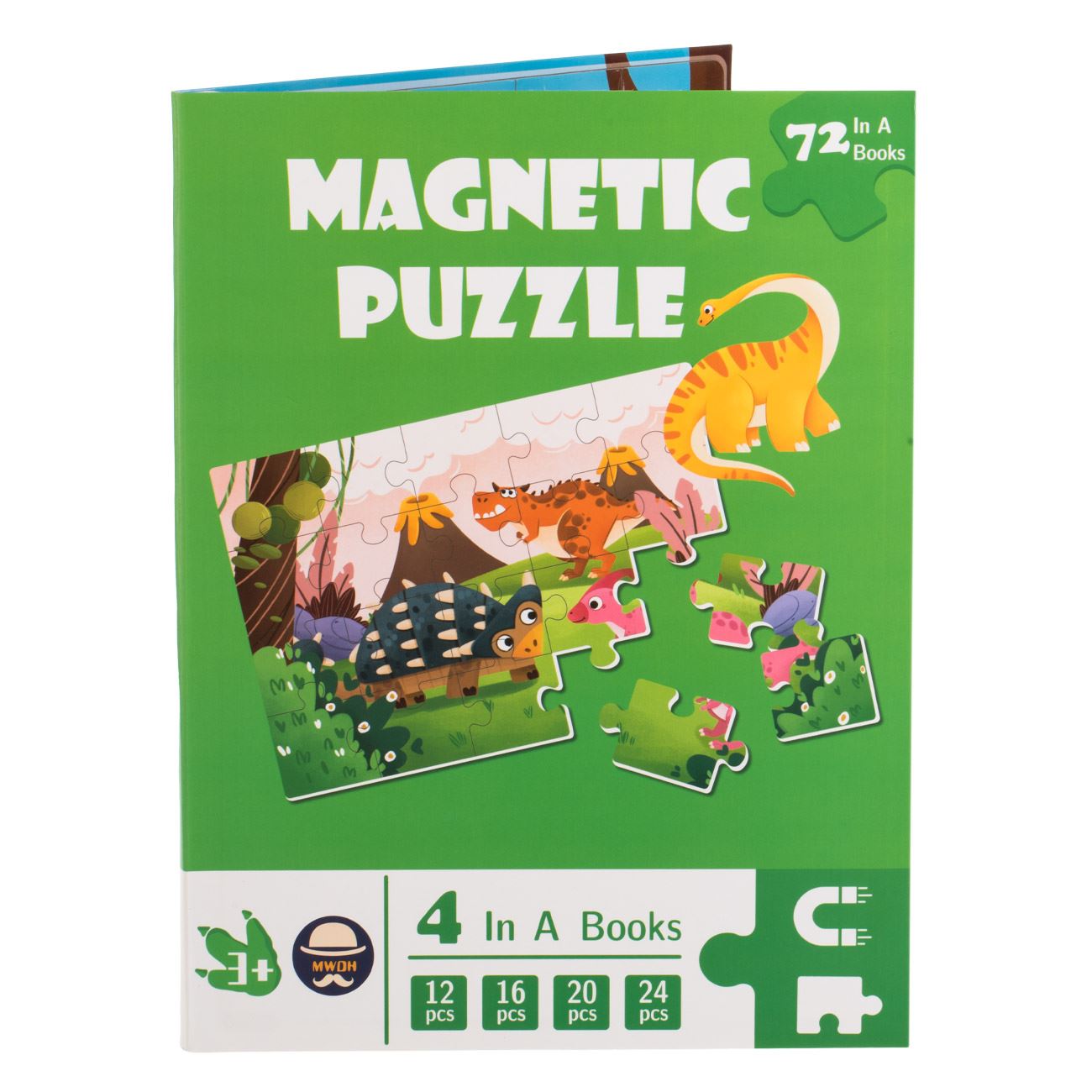 Puzzle Magnetic cu 4 Imagini Dinozauri
