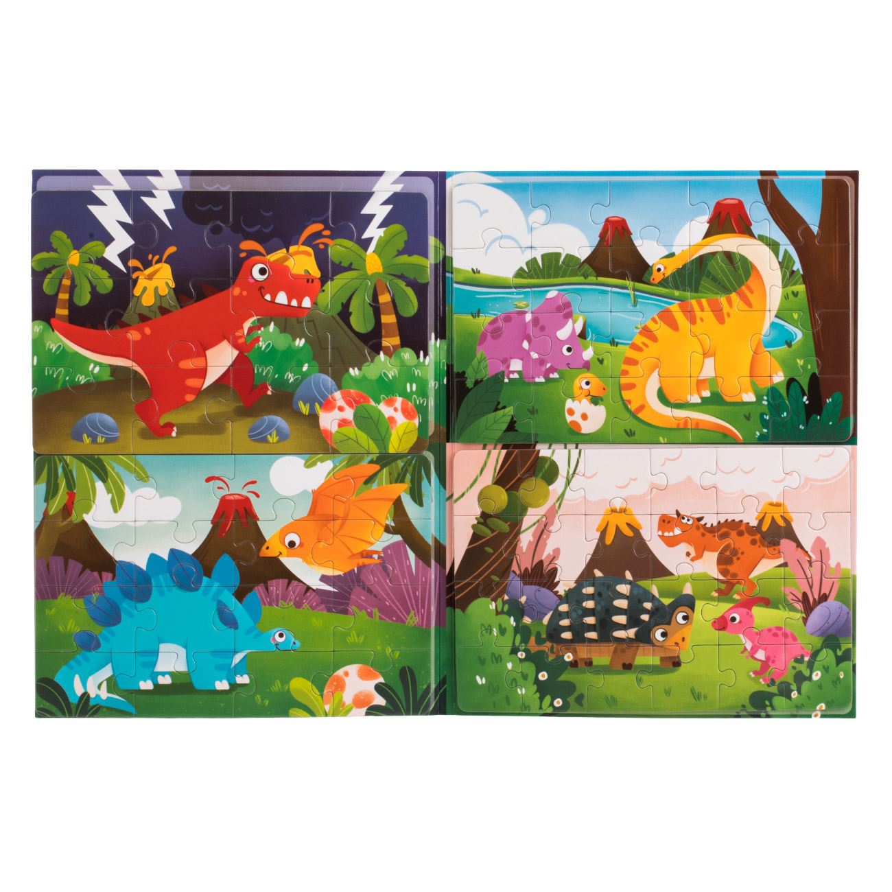 Puzzle Magnetic cu 4 Imagini Dinozauri - poza 2