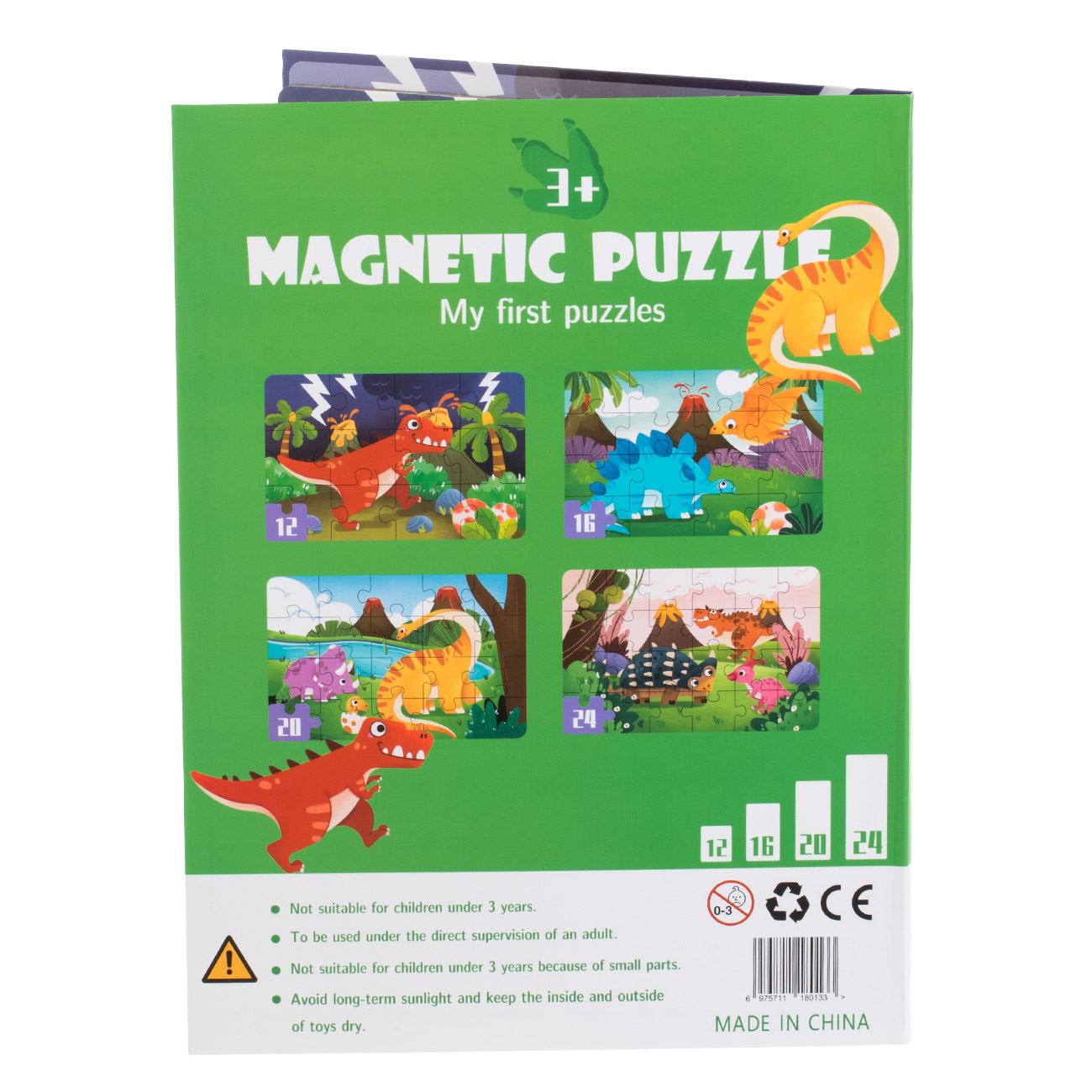 Puzzle Magnetic cu 4 Imagini Dinozauri - poza 3