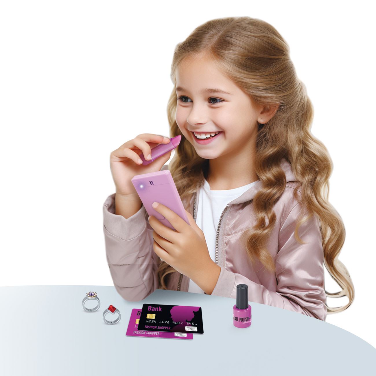 Set Geanta cu Accesorii & Telefon Mobil cu Sunet & Lumina - 8 piese - poza 3