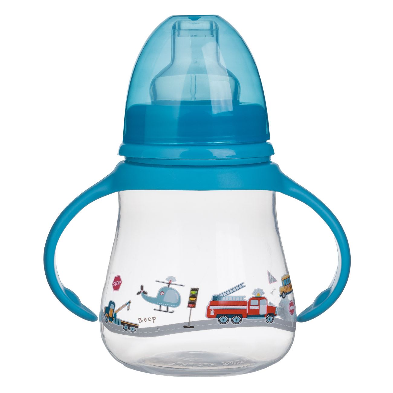 Cana cu Cioc & Manere din Plastic Bleu Honey Baby 270ml