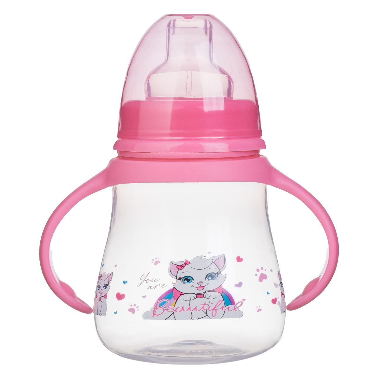 Cana cu Cioc & Manere din Plastic Roz Unicorn Honey Baby 270ml