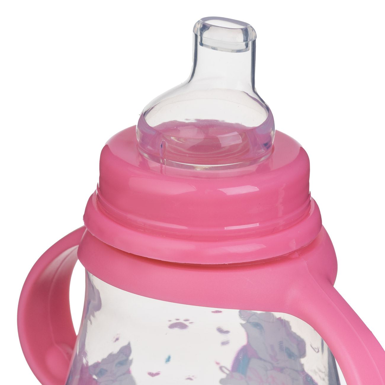 Cana cu Cioc & Manere din Plastic Roz Unicorn Honey Baby 270ml - poza 3