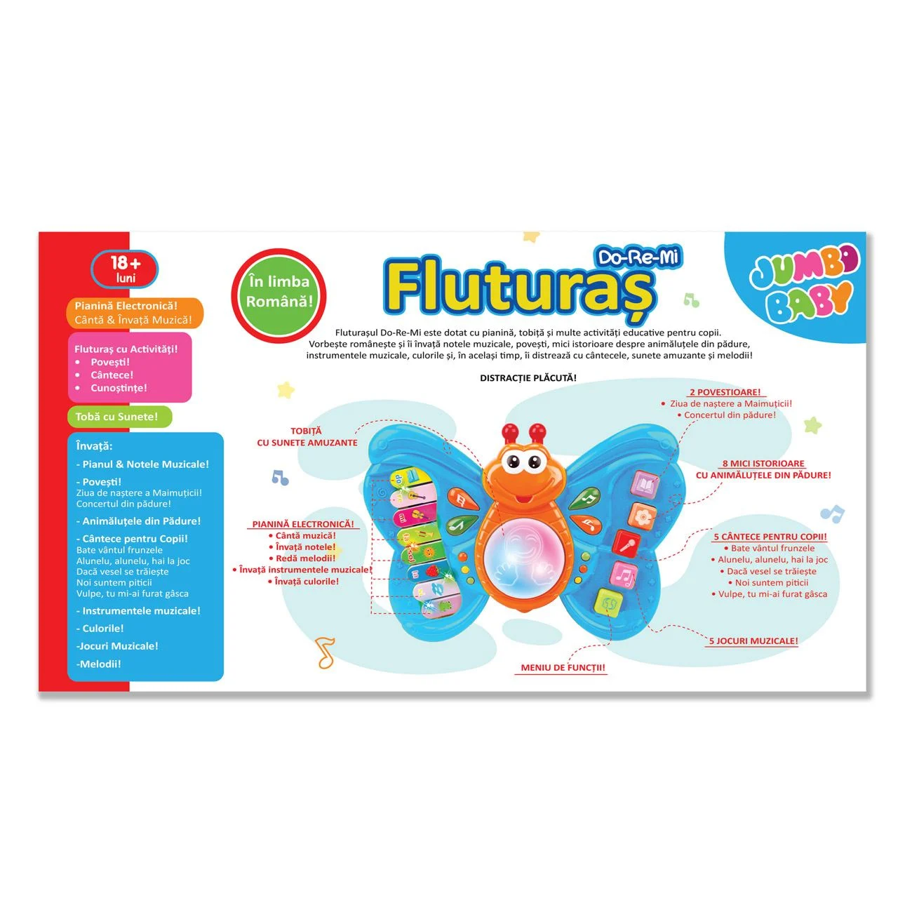 Pian Electronic - Flutura Do-Re-Mis cu Activitati - Idea - poza 3