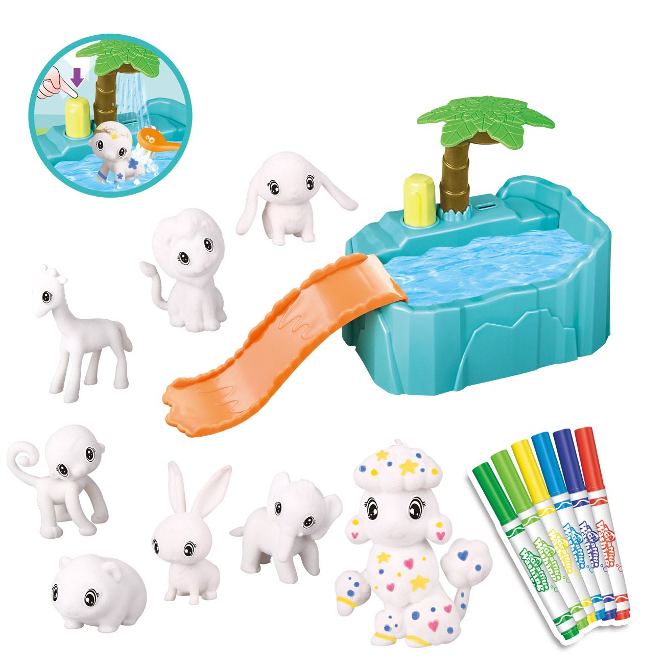 Set de Colorat Animale cu Carioci Lavabile - poza 2