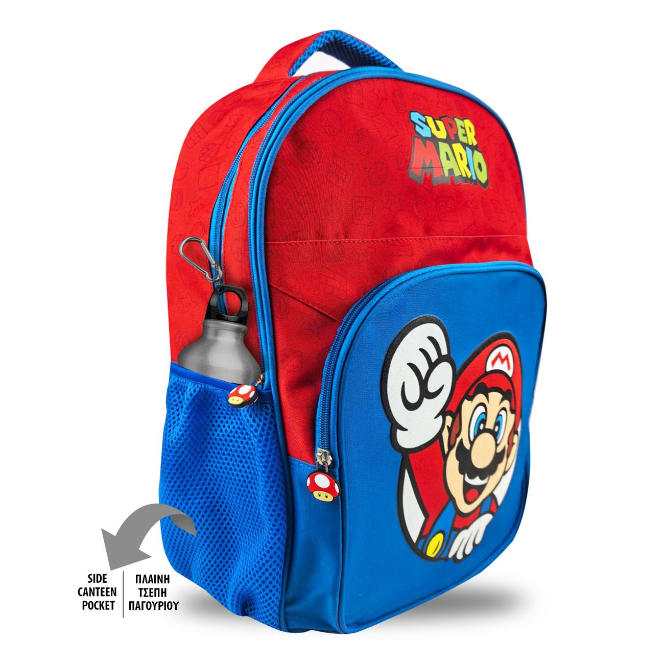 Ghiozdan Rosu Albastru cu Model Super Mario 32x14x44cm - poza 2