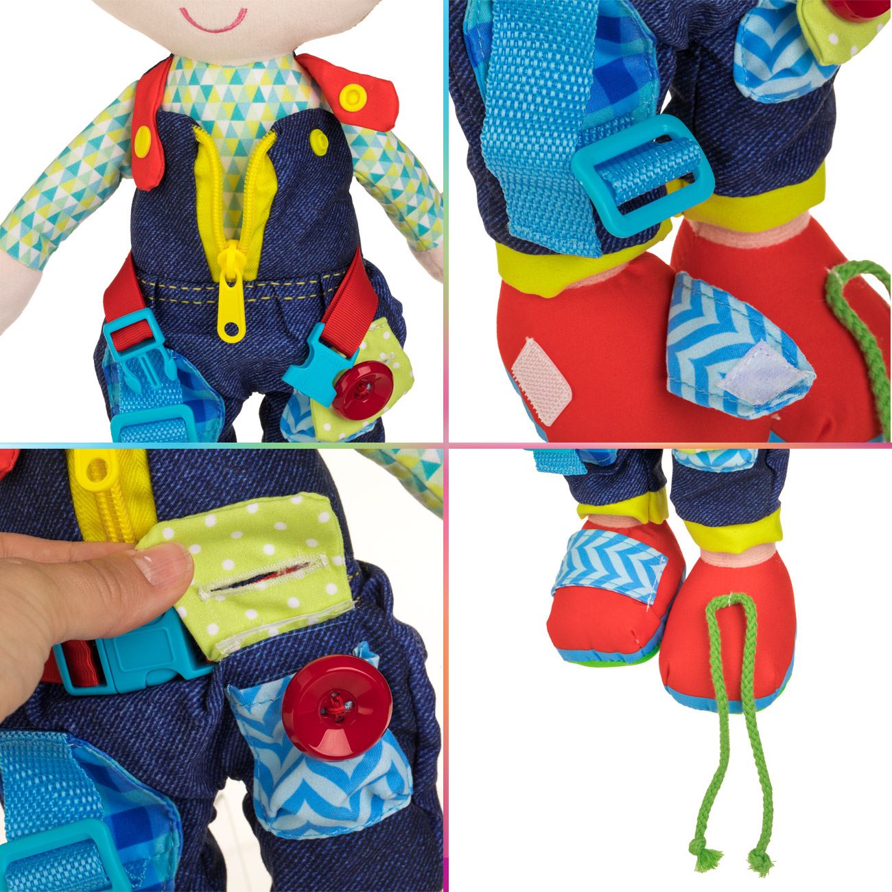 Papusa Textila Educativa Baiat 40cm - poza 3