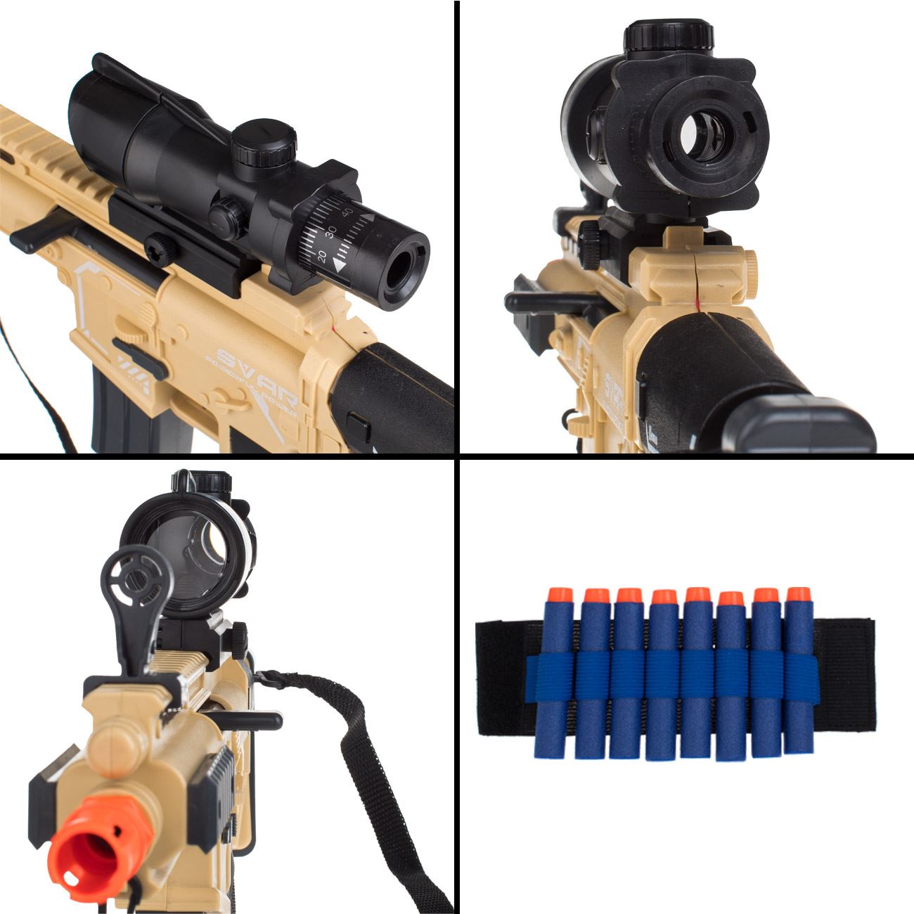 Jucarie Arma tip Mitraliera cu Lumina Sunet & 7 Accesorii de Lupta - poza 3