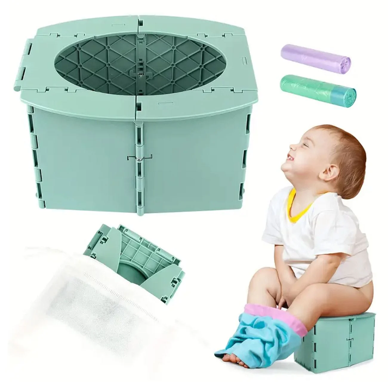 Olita Verde Pliabila Portabila din Plastic 24.5x20x15cm - Honey Baby