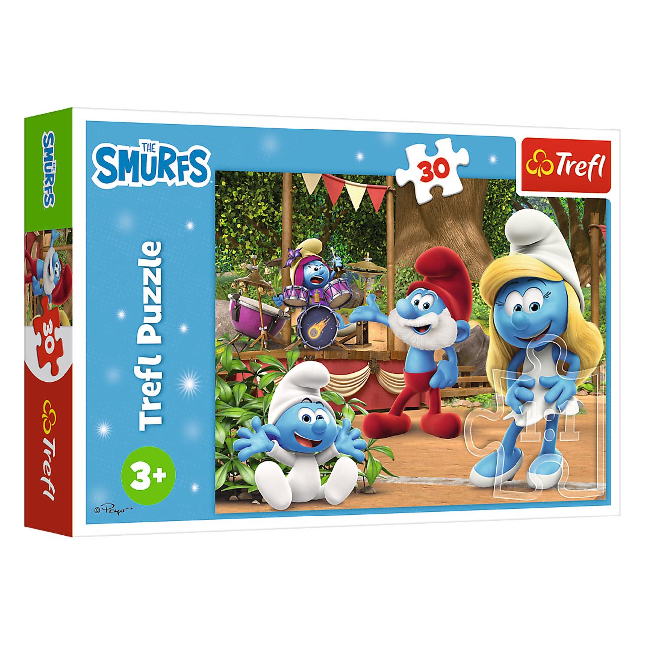 Puzzle Strumfii Scena cu Tobe (30 de Piese) - Trefl