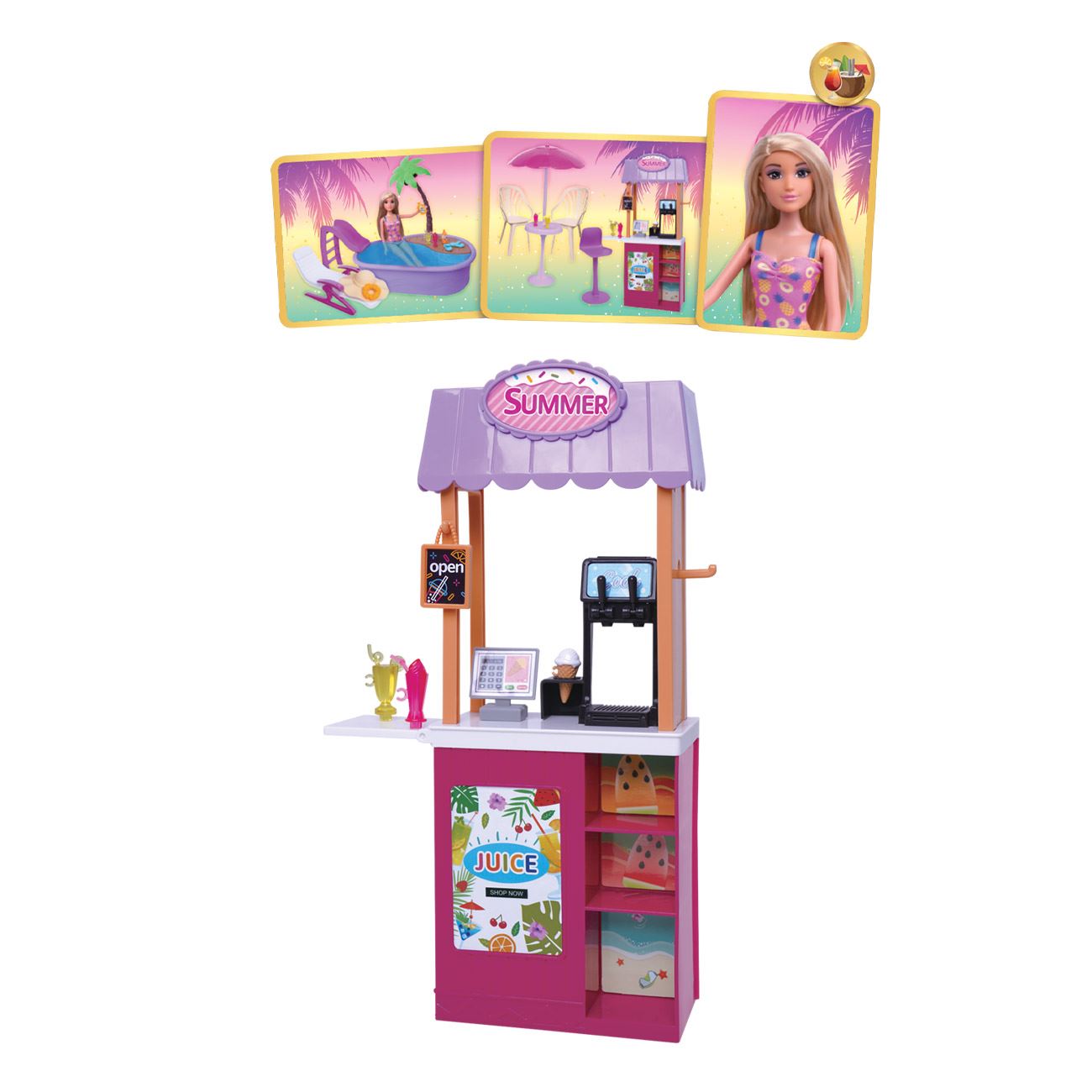 Set de Joaca Piscina cu Sezlong Bar & Papusa cu Accesorii - poza 3