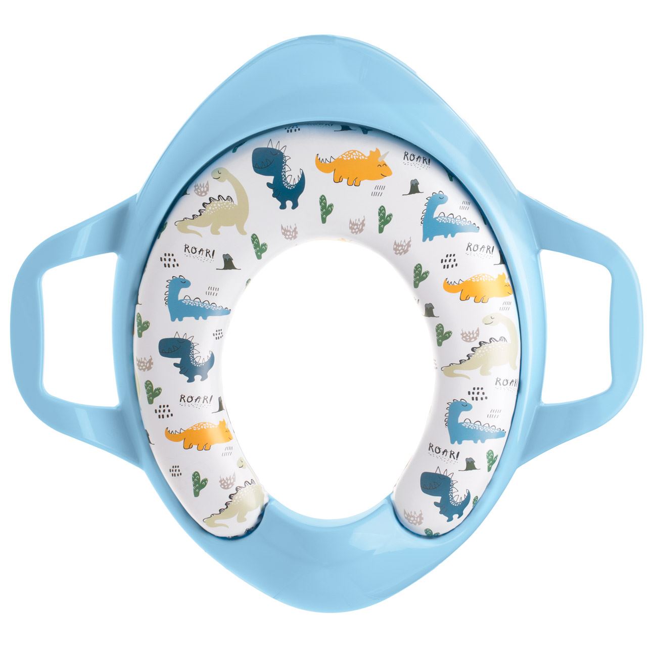 Reductor WC Bleu cu Manere & Model Dinozauri Honey Baby pentru Copii - 29x27cm