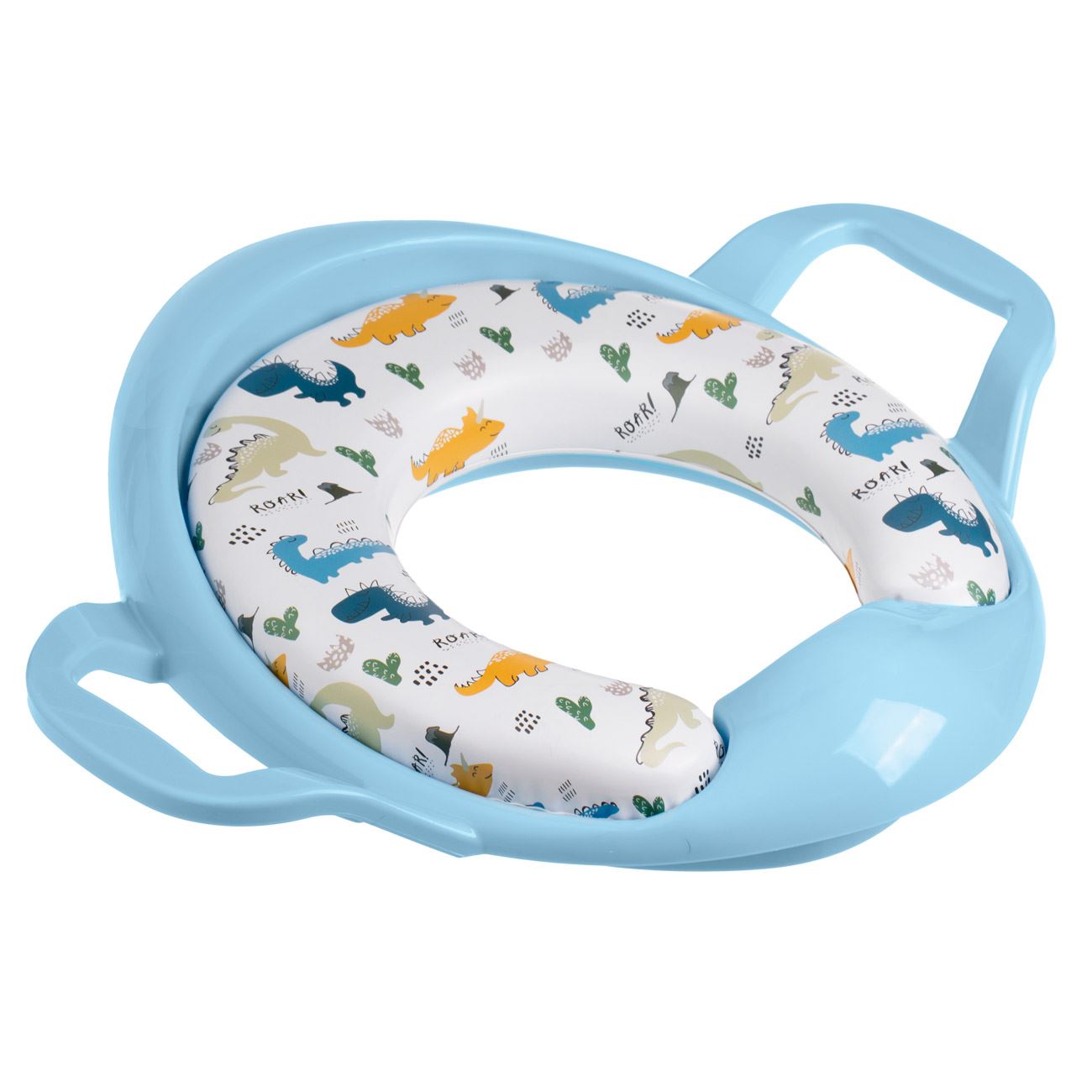 Reductor WC Bleu cu Manere & Model Dinozauri Honey Baby pentru Copii - 29x27cm - poza 2