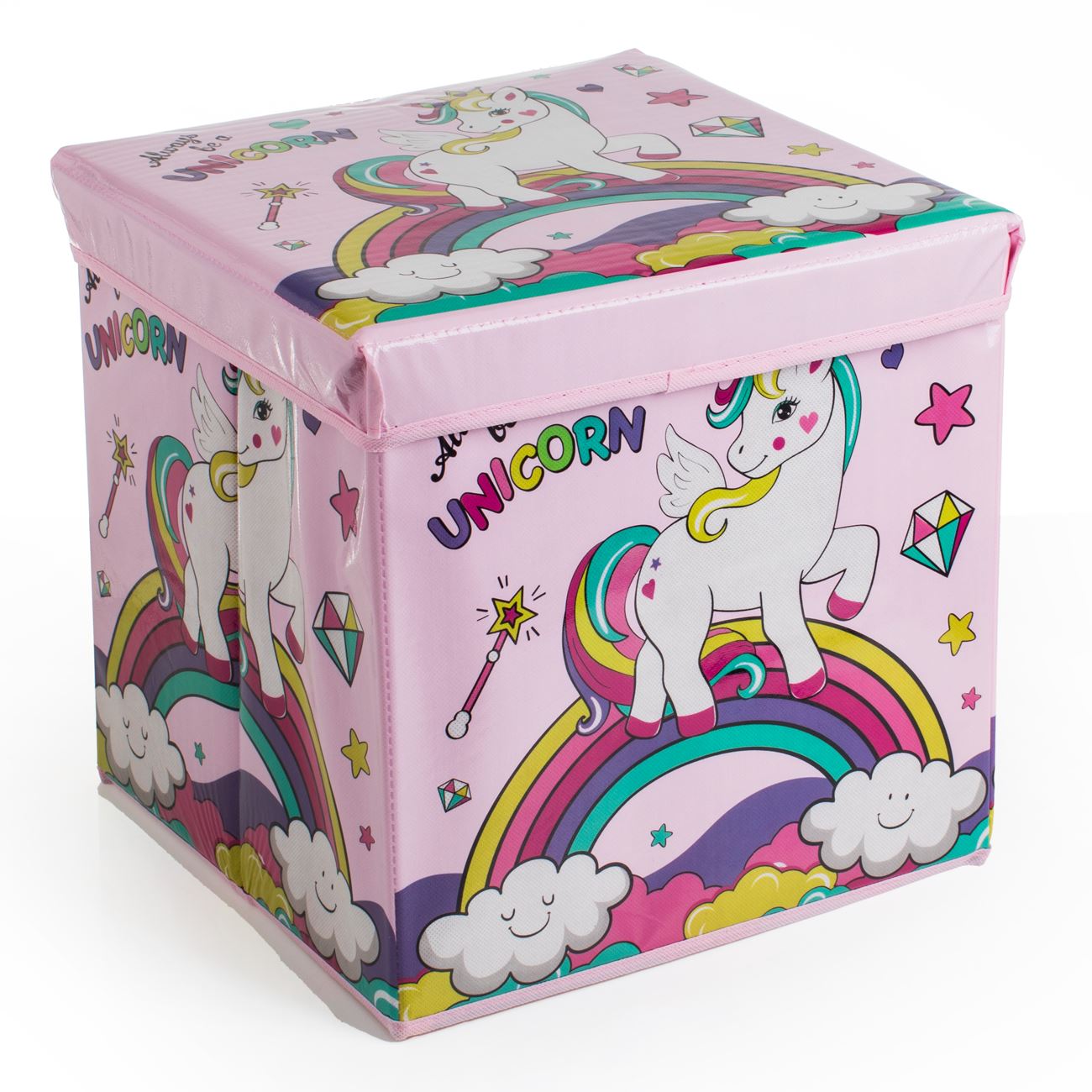 Cutie de Depozitare Taburet Unicorn 30x30x30cm