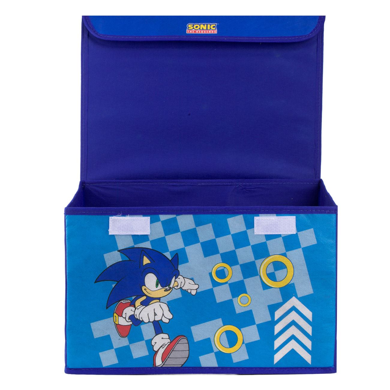 Cutie de Depozitare Textila Albastra cu Model Sonic & Capac 40x30x25cm - poza 3