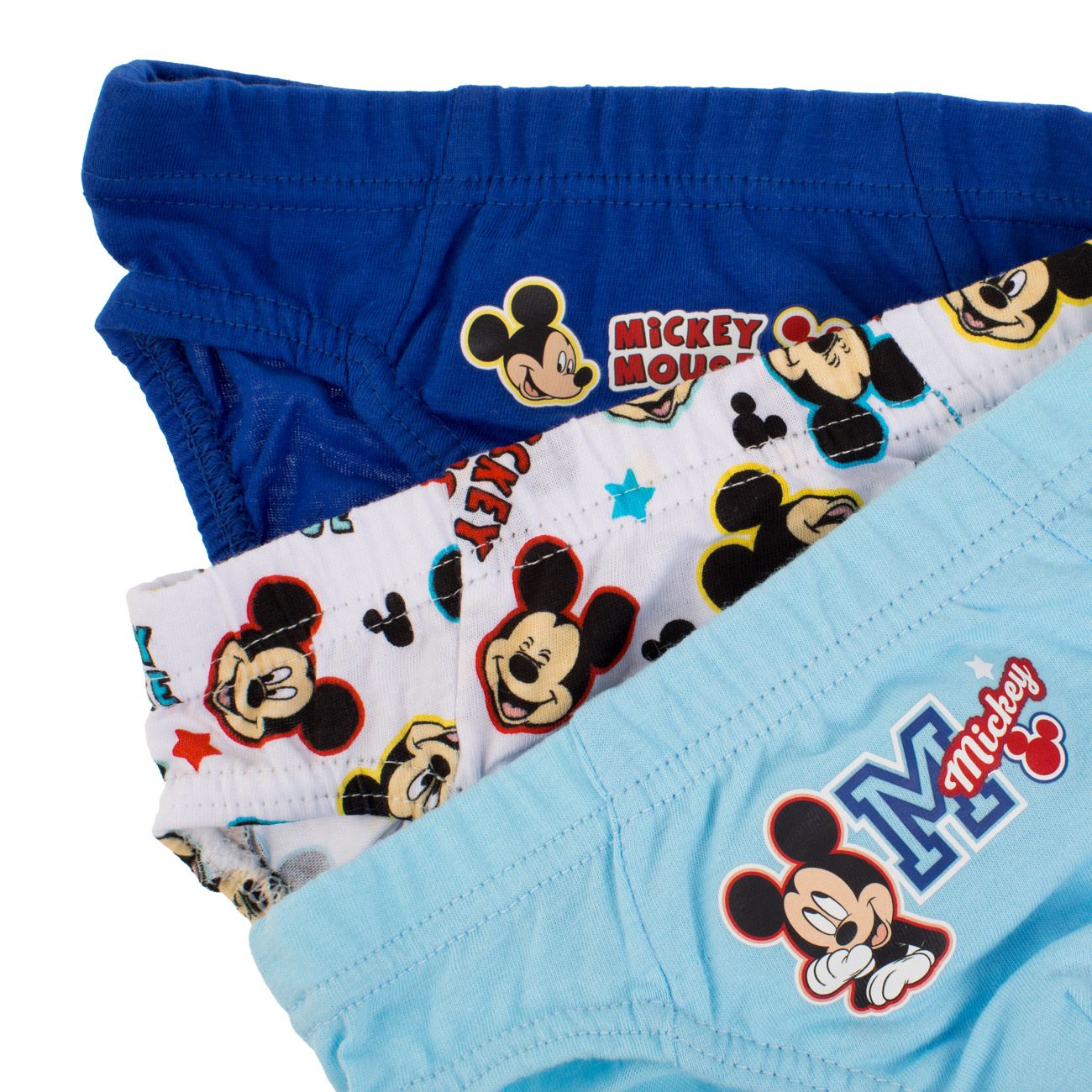 Set Chiloti din Bumbac Colorat cu Imprimeu Mickey Mouse pentru Copii - 3 perechi