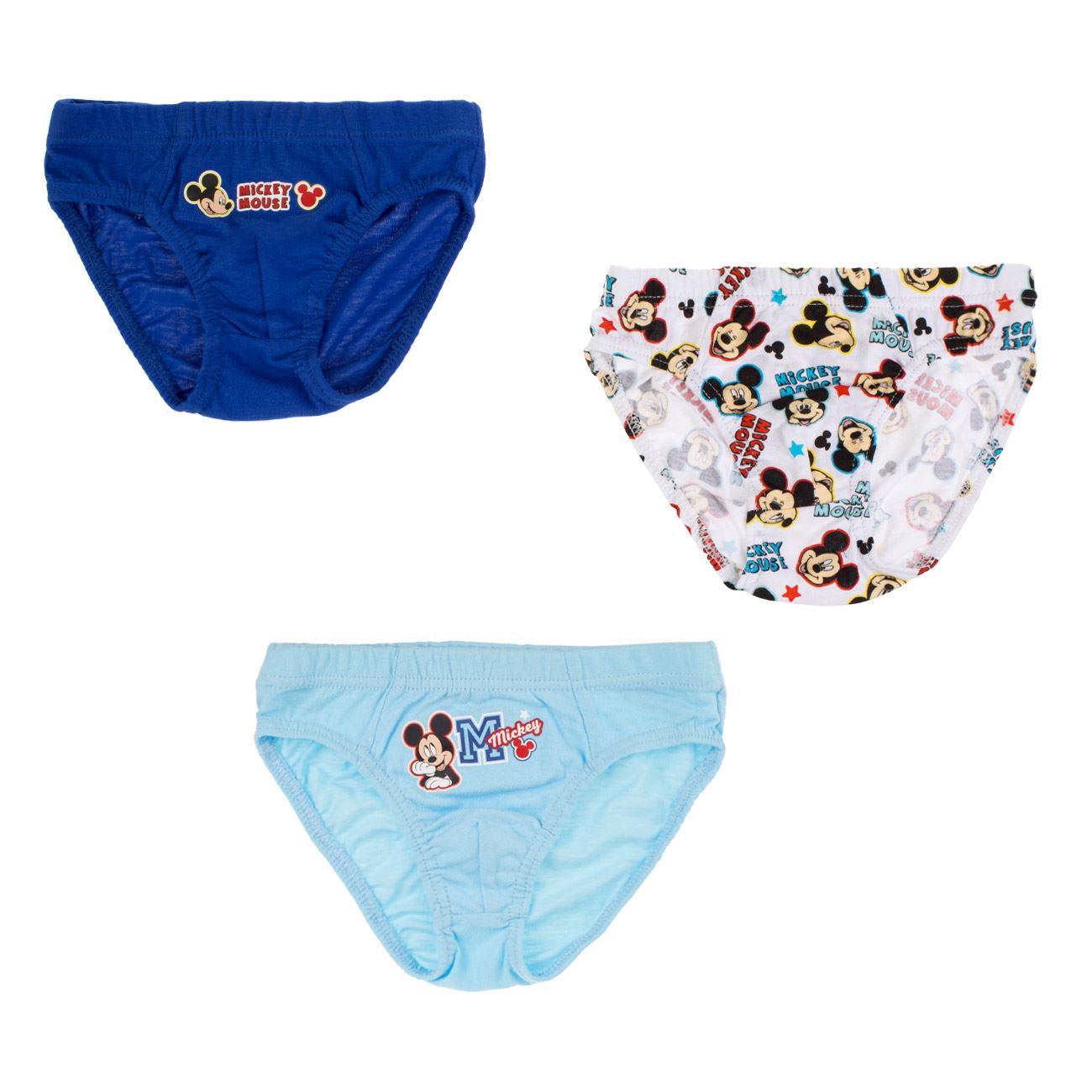 Set Chiloti din Bumbac Colorat cu Imprimeu Mickey Mouse pentru Copii - 3 perechi - poza 2