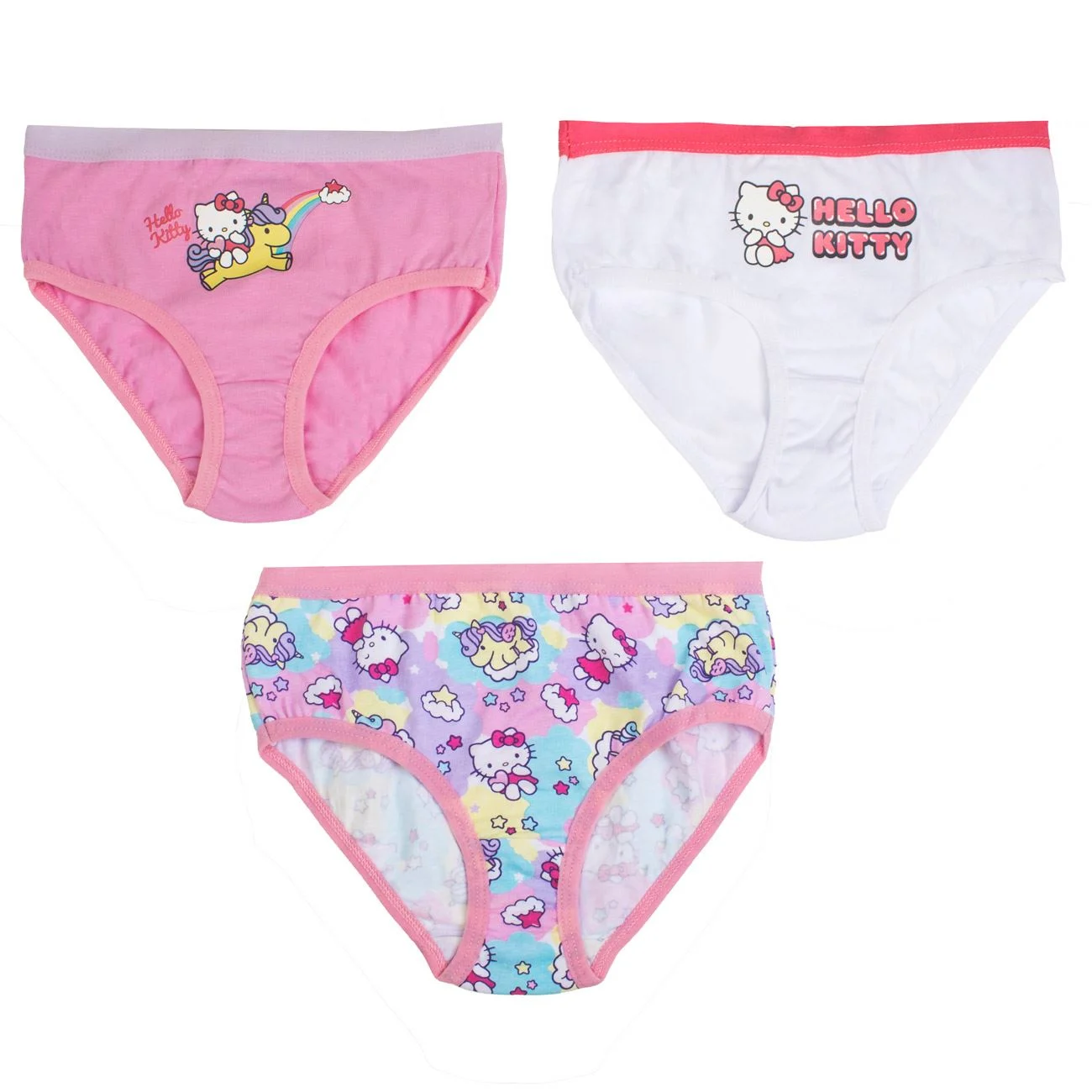 Set Chiloti Colorati cu Imprimeu Hello Kitty pentru Copii - 3 perechi - poza 2