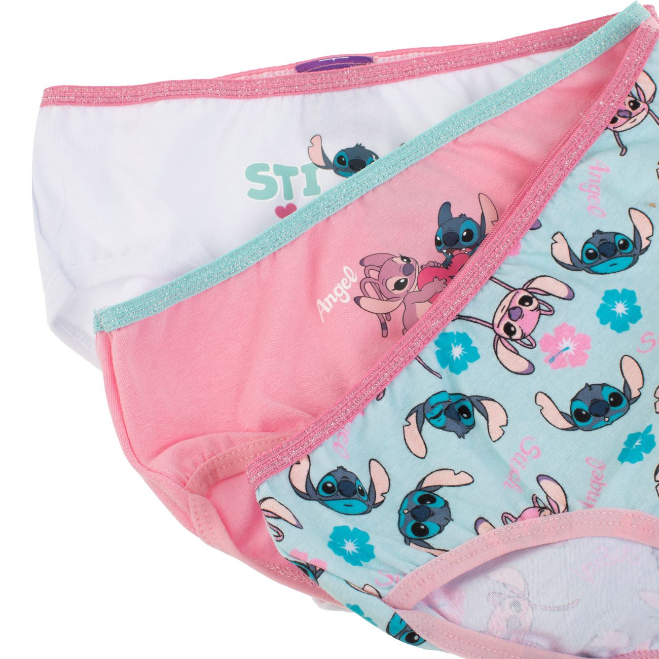 Set Chiloti Colorati cu Imprimeu Lilo & Stitch pentru Copii - 3 perechi