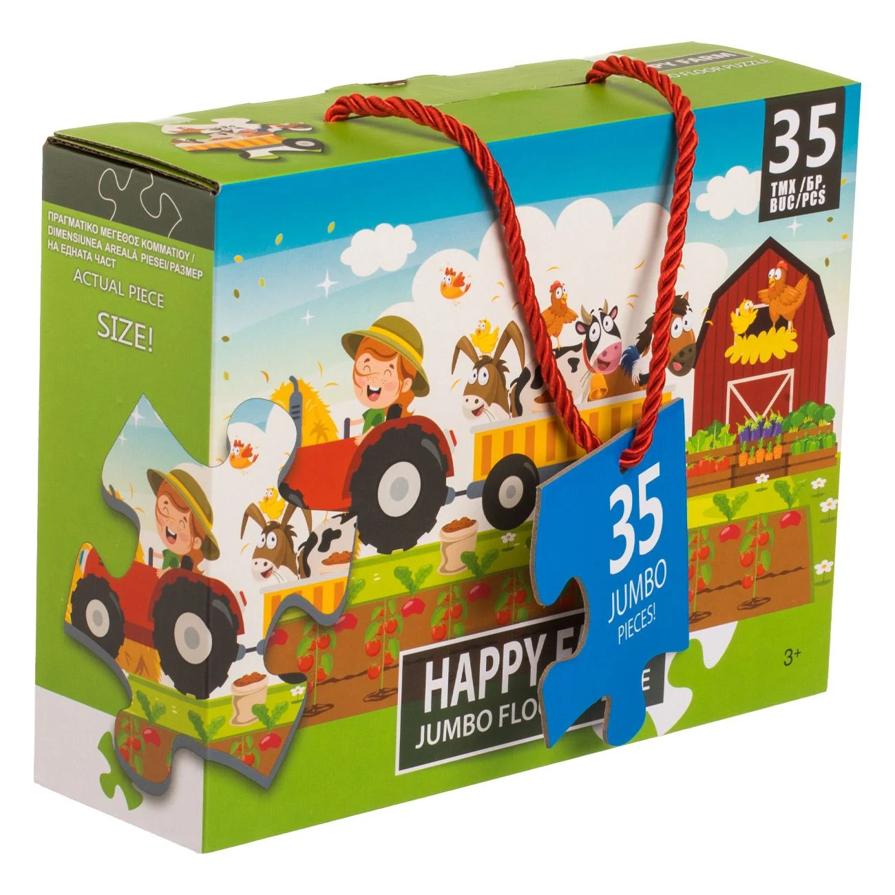 Puzzle Ferma cu Animale & Tractor (35 de piese Jumbo) - poza 2