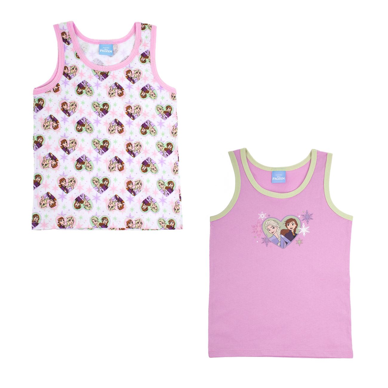 Set Maiouri din Bumbac Lila Alb Frozen pentru Copii - 2buc.