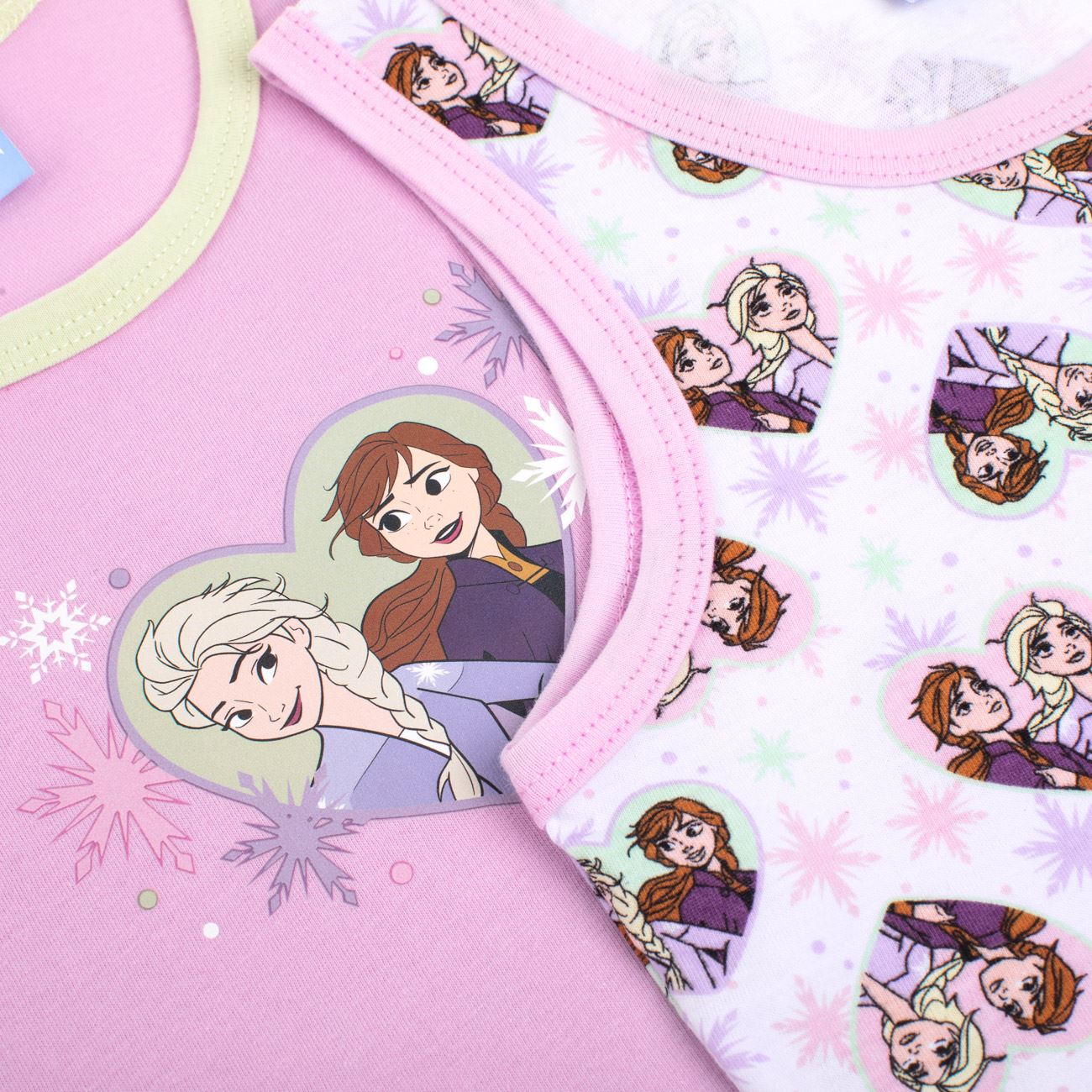 Set Maiouri din Bumbac Lila Alb Frozen pentru Copii - 2buc. - poza 2
