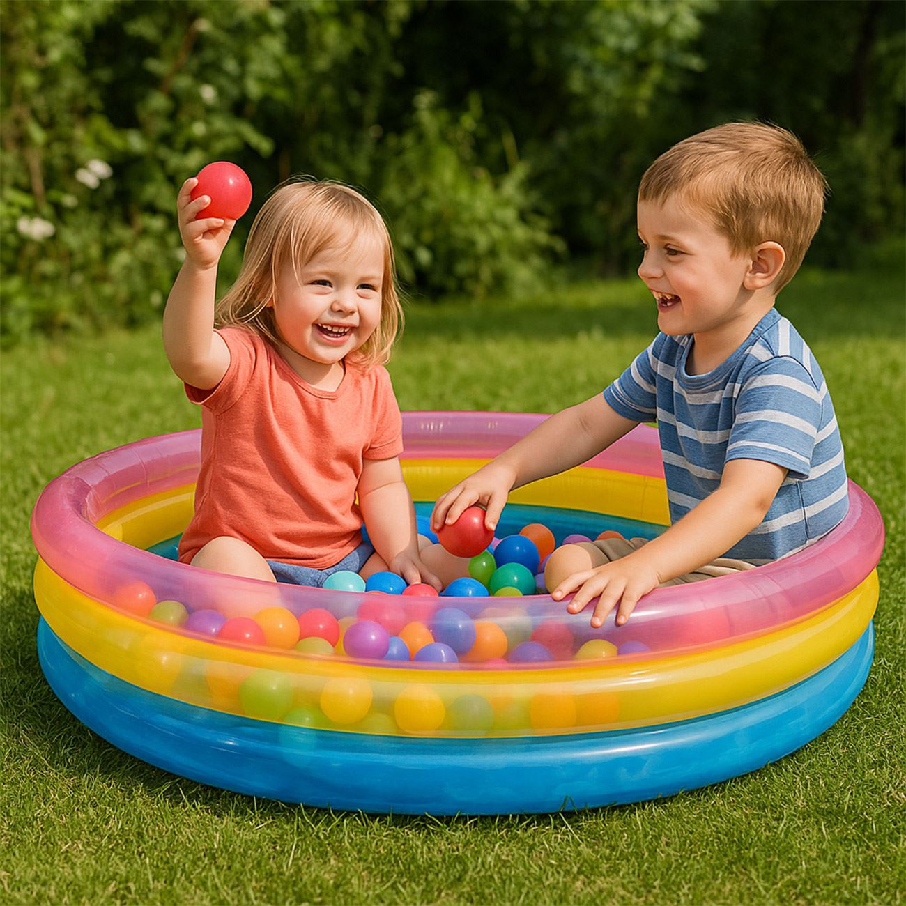 Spatiu de Joaca Gonflabil Piscina Colorata cu 60 de Bile Ø86x25cm - poza 2