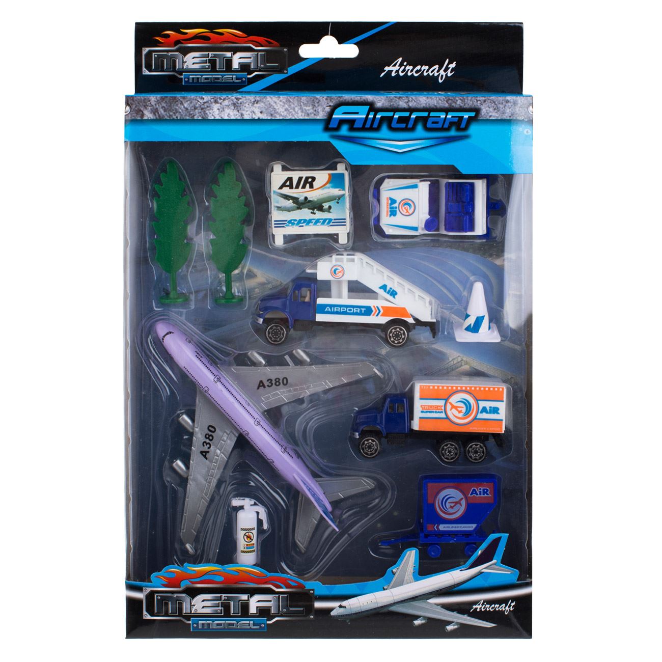 Set Vehicule Aeroport cu Avion & Accesorii - 10 piese - poza 2