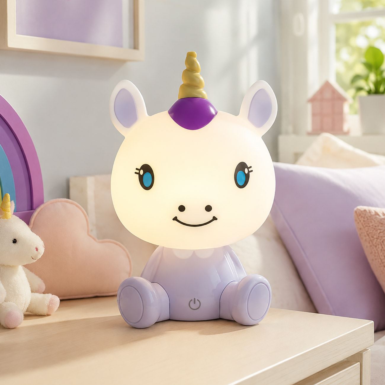 Lampa de Veghe Unicorn cu 3 Nivele de Lumina & Cablu USB