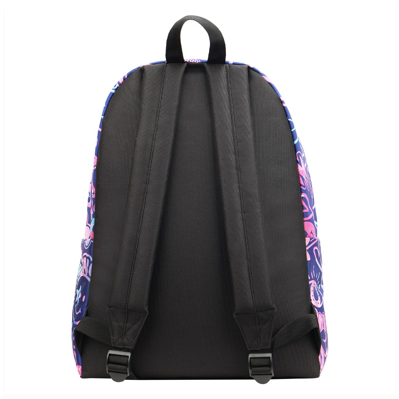 Ghiozdan Albastru cu Model Roz 32x14x42cm - poza 3